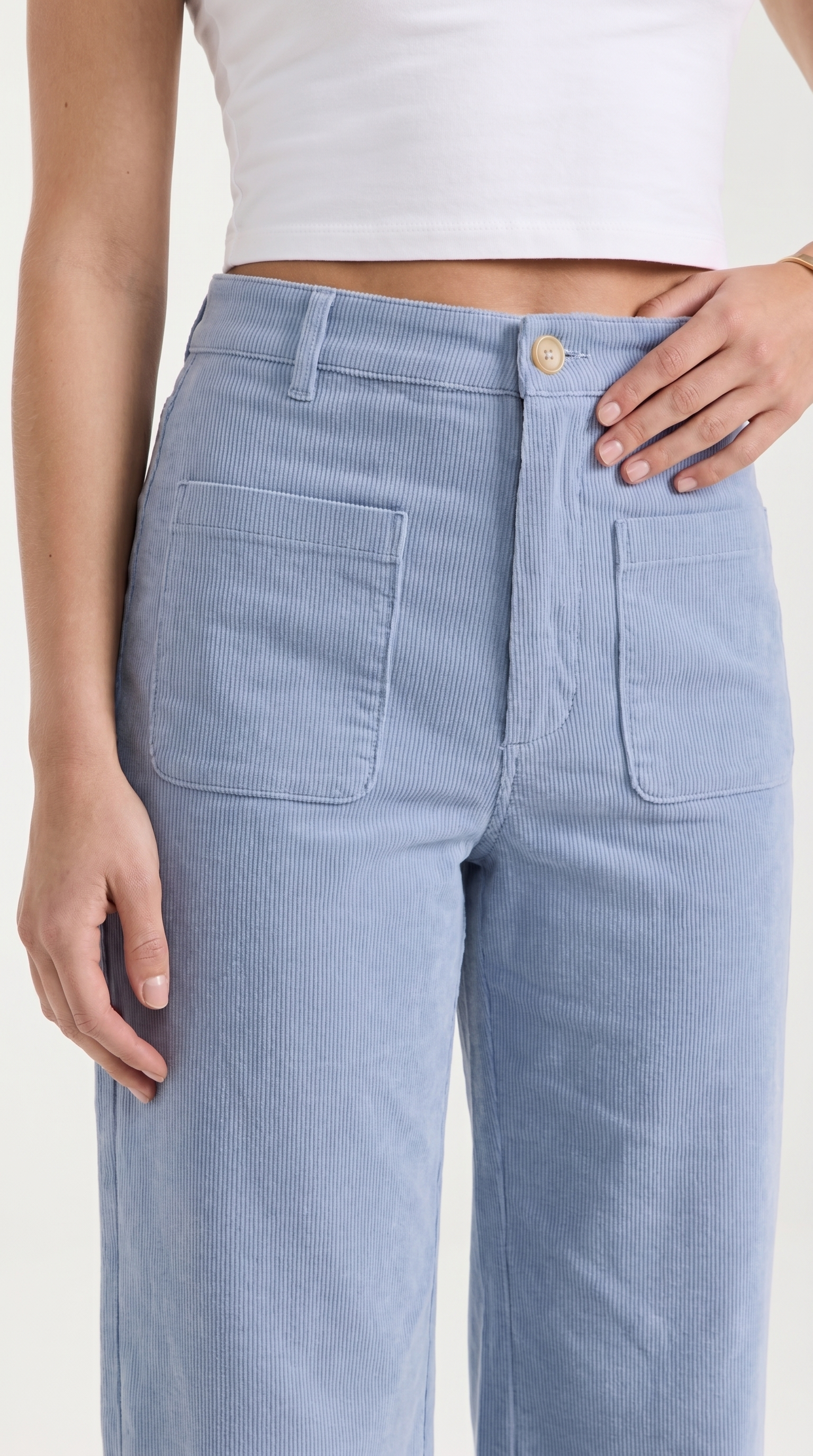 Allison Women's High Waist Wide Leg Corduroy Trousers