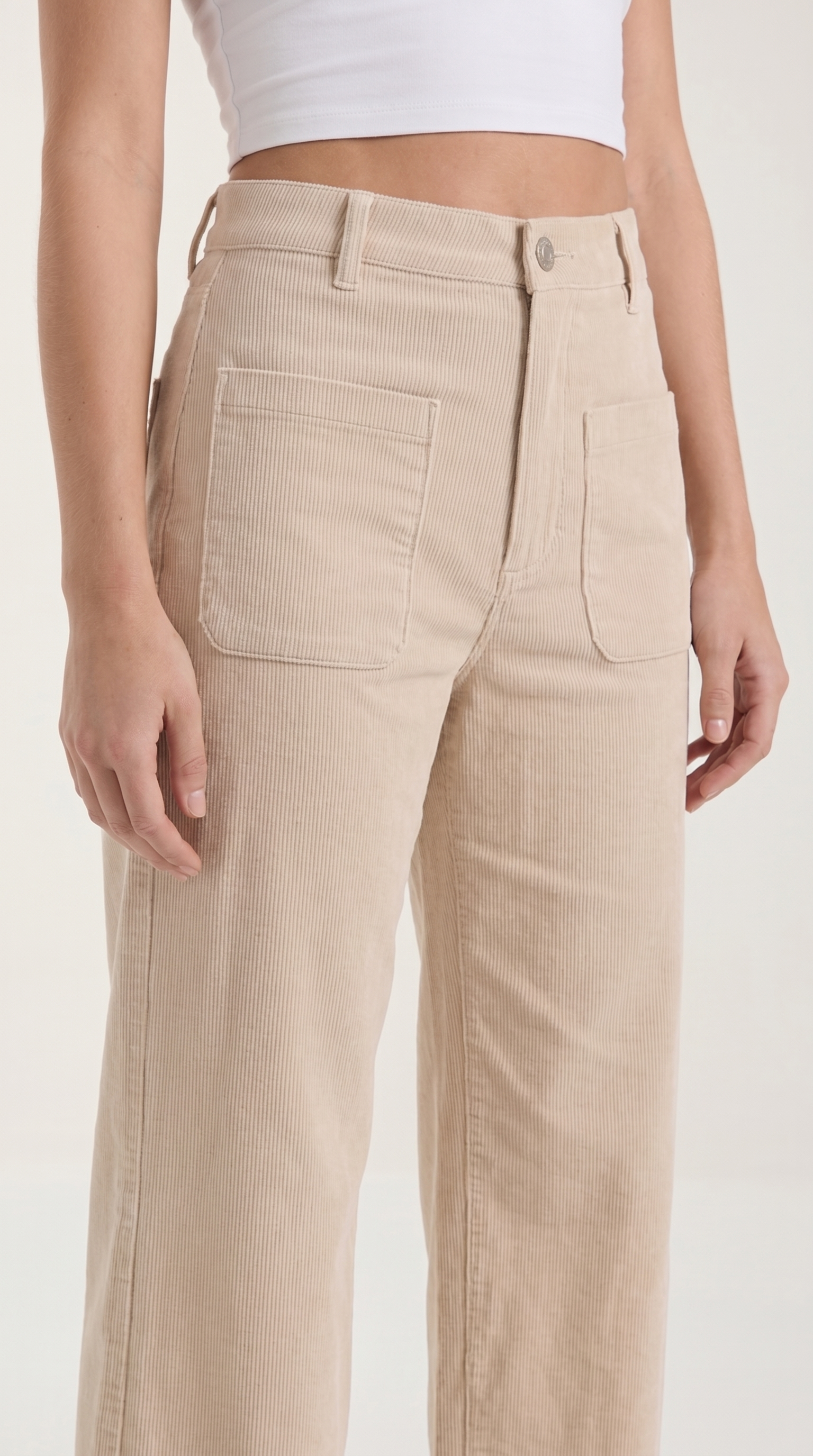 Allison Women's High Waist Wide Leg Corduroy Trousers