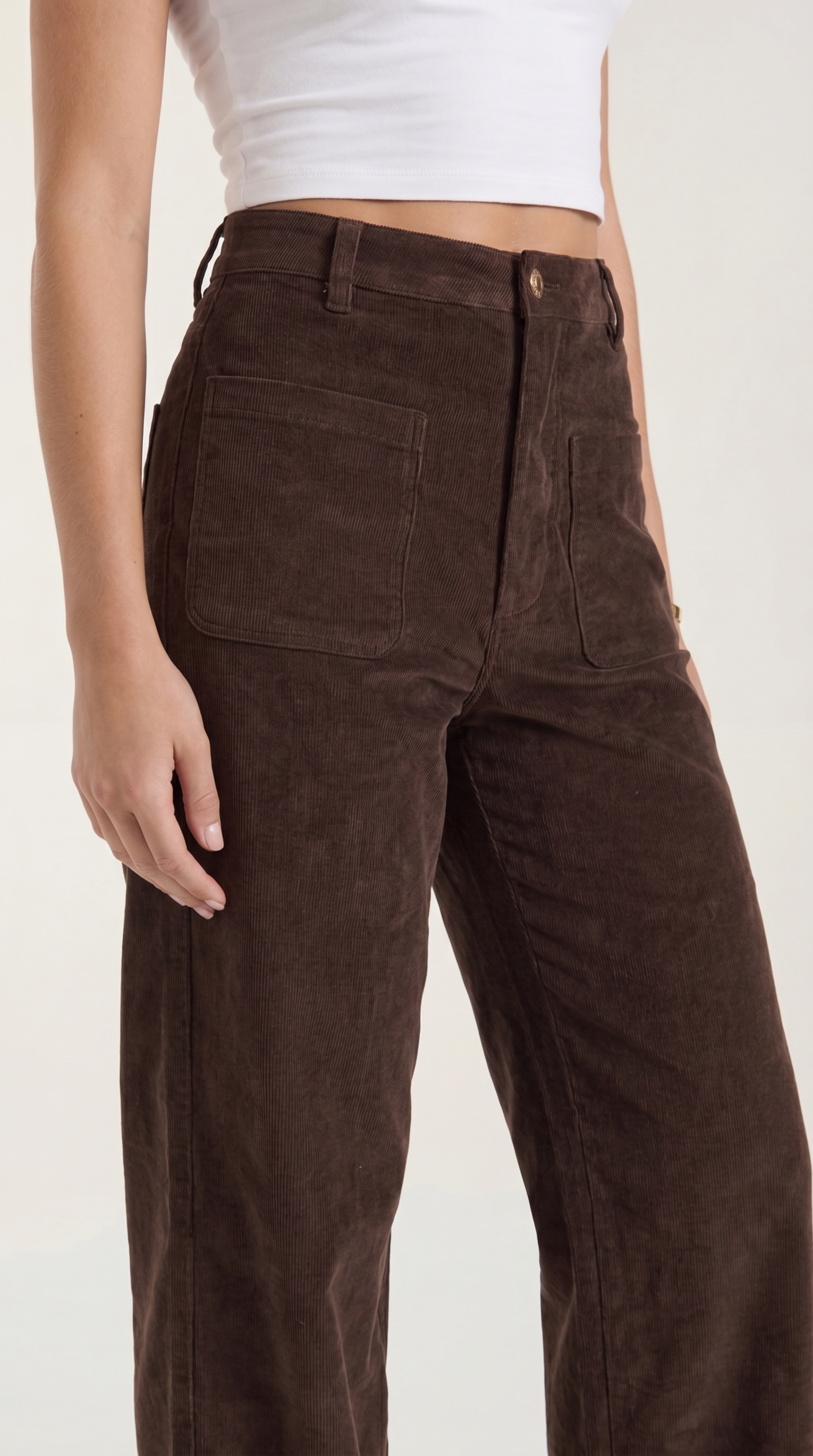 Allison Women's High Waist Wide Leg Corduroy Trousers