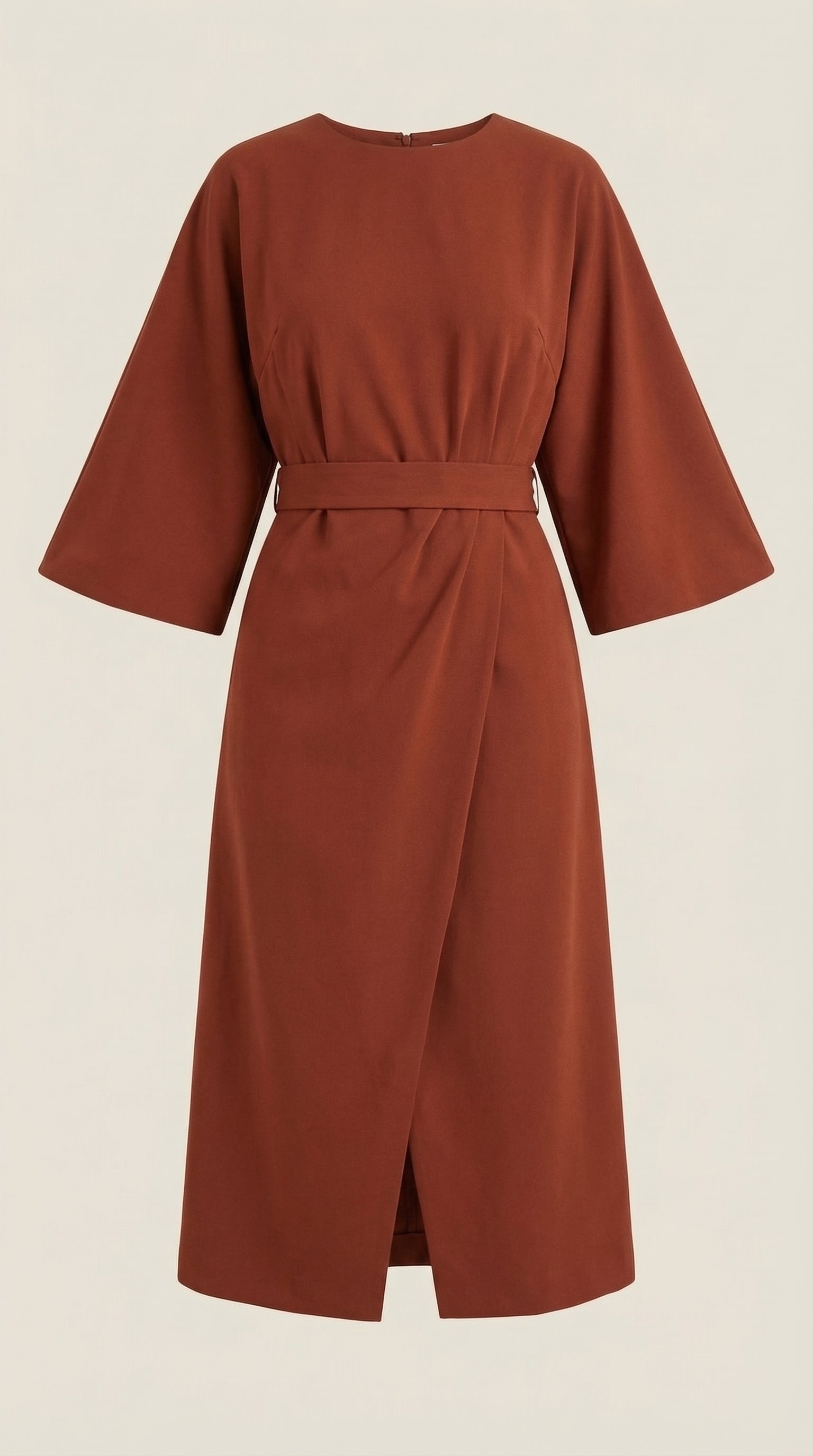 Ana Women's Bell Sleeve Belted Wrap Midi Dress