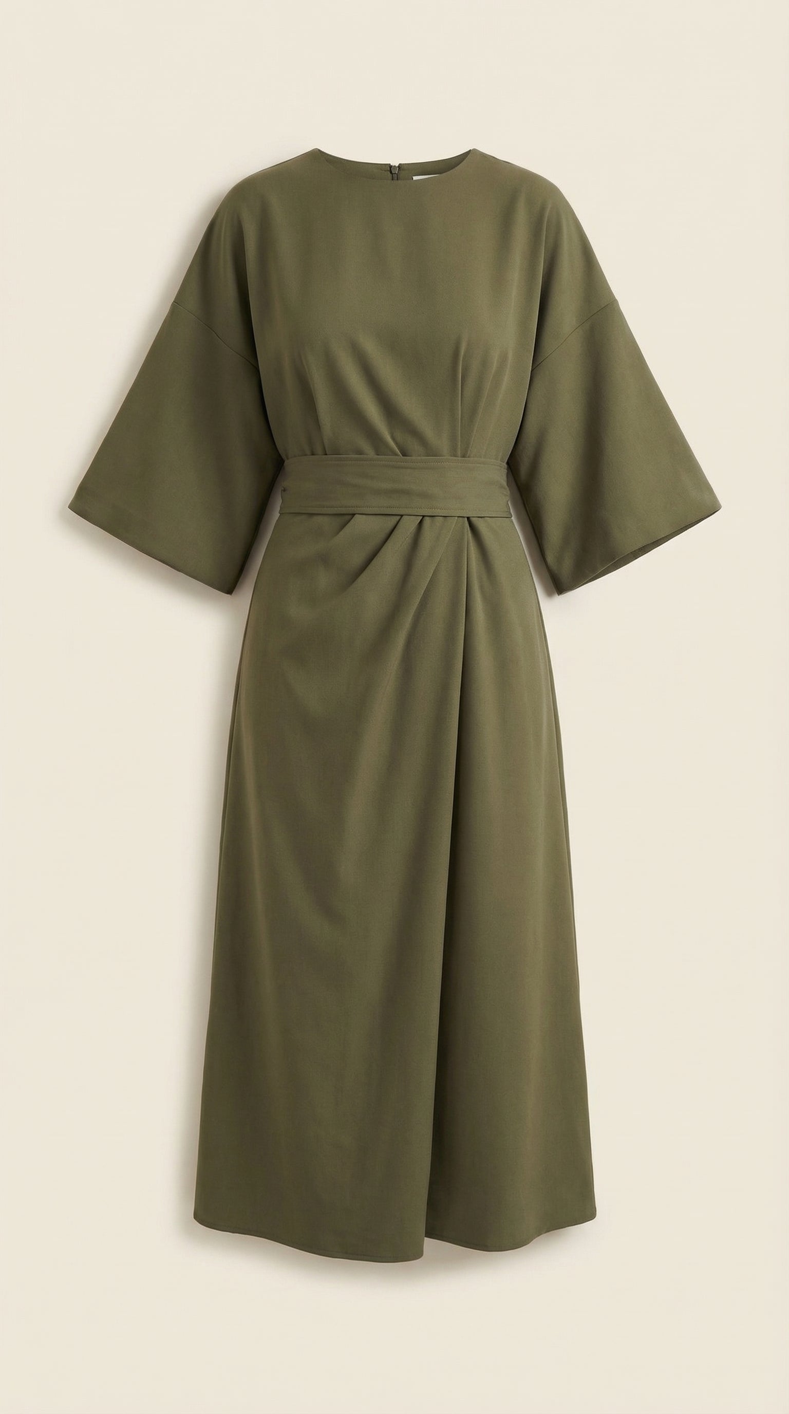 Ana Women's Bell Sleeve Belted Wrap Midi Dress