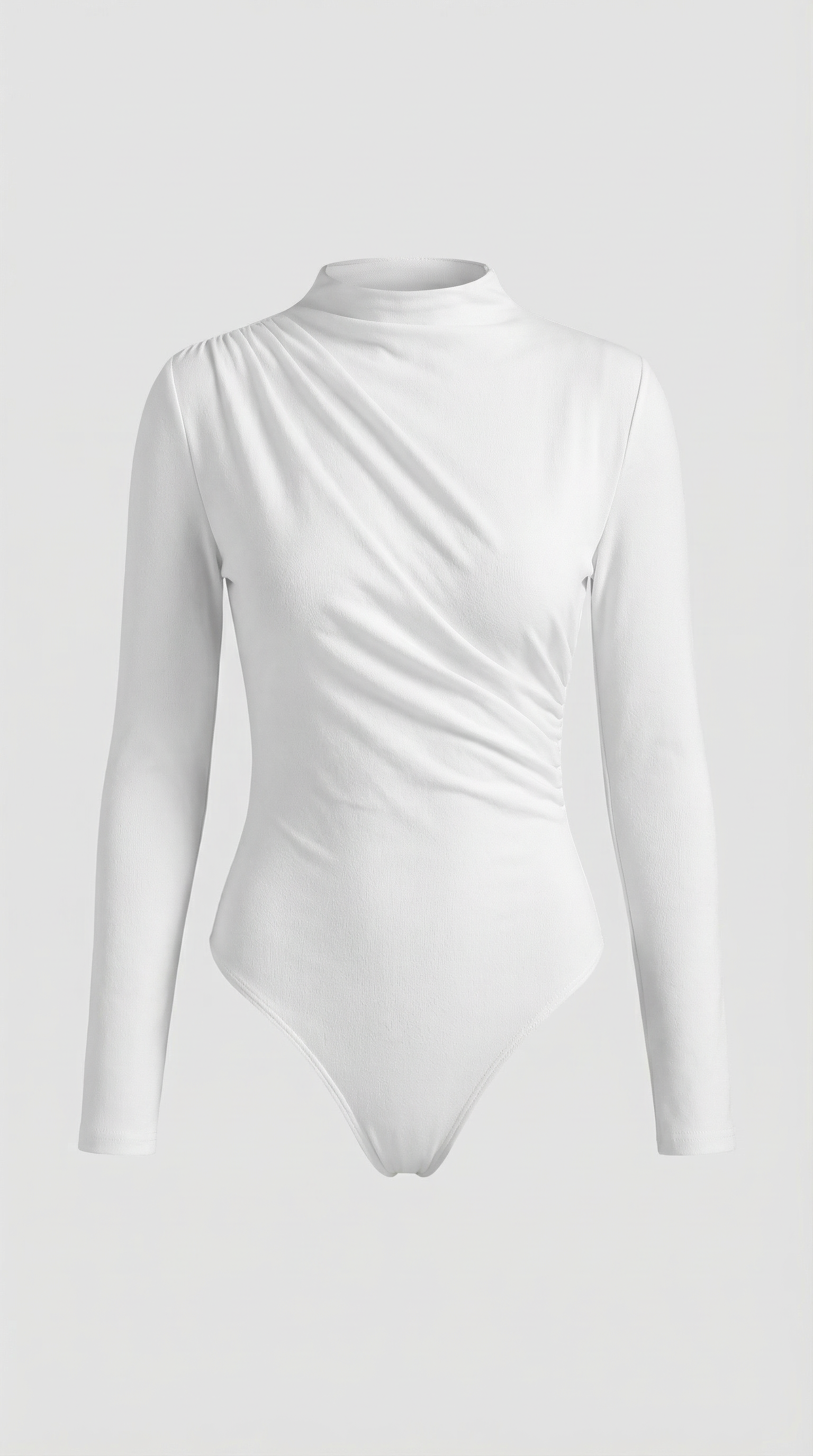 Audrey Women's Crew Neck Ruched Long-Sleeve Bodysuit