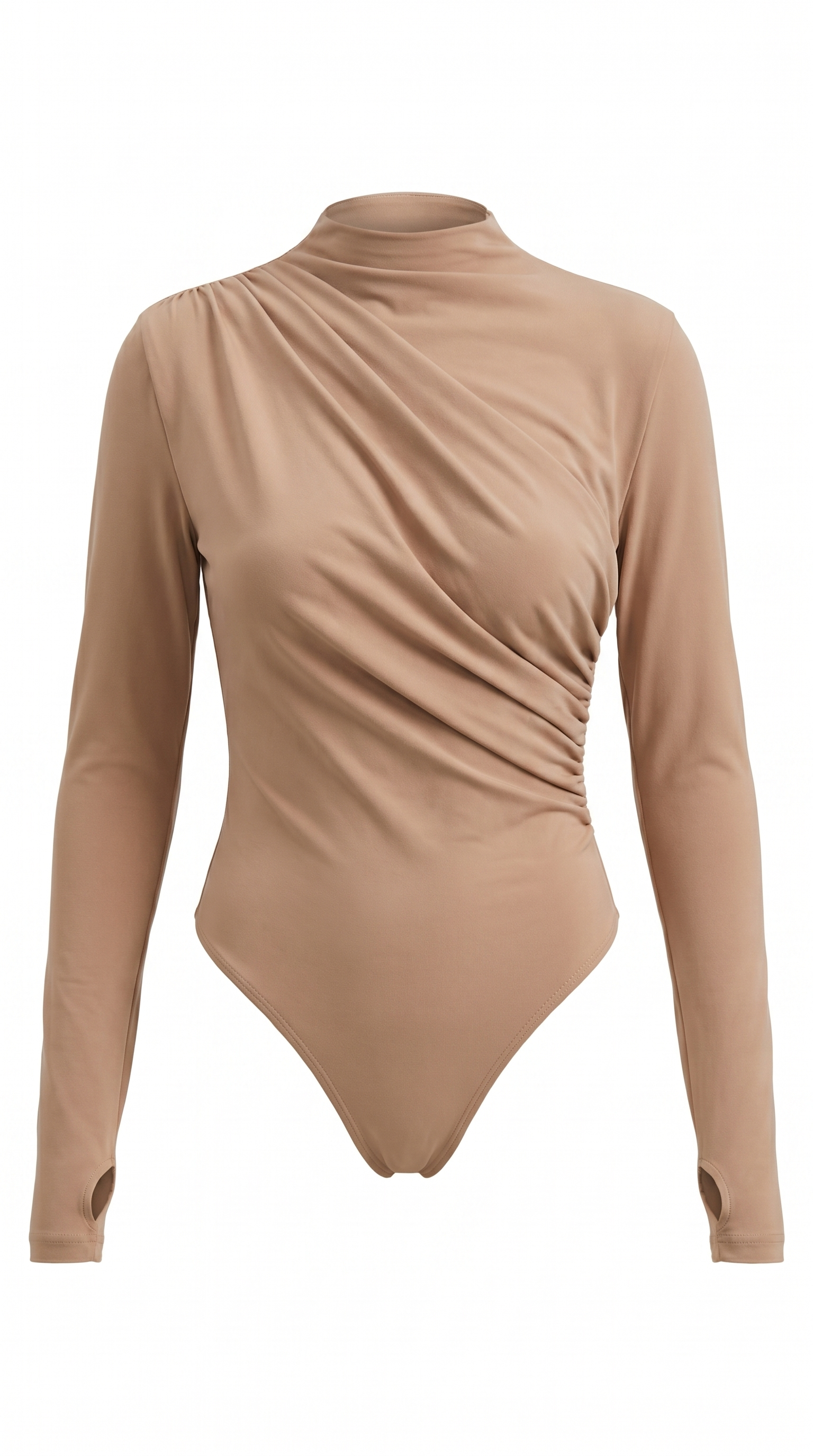 Audrey Women's Crew Neck Ruched Long-Sleeve Bodysuit