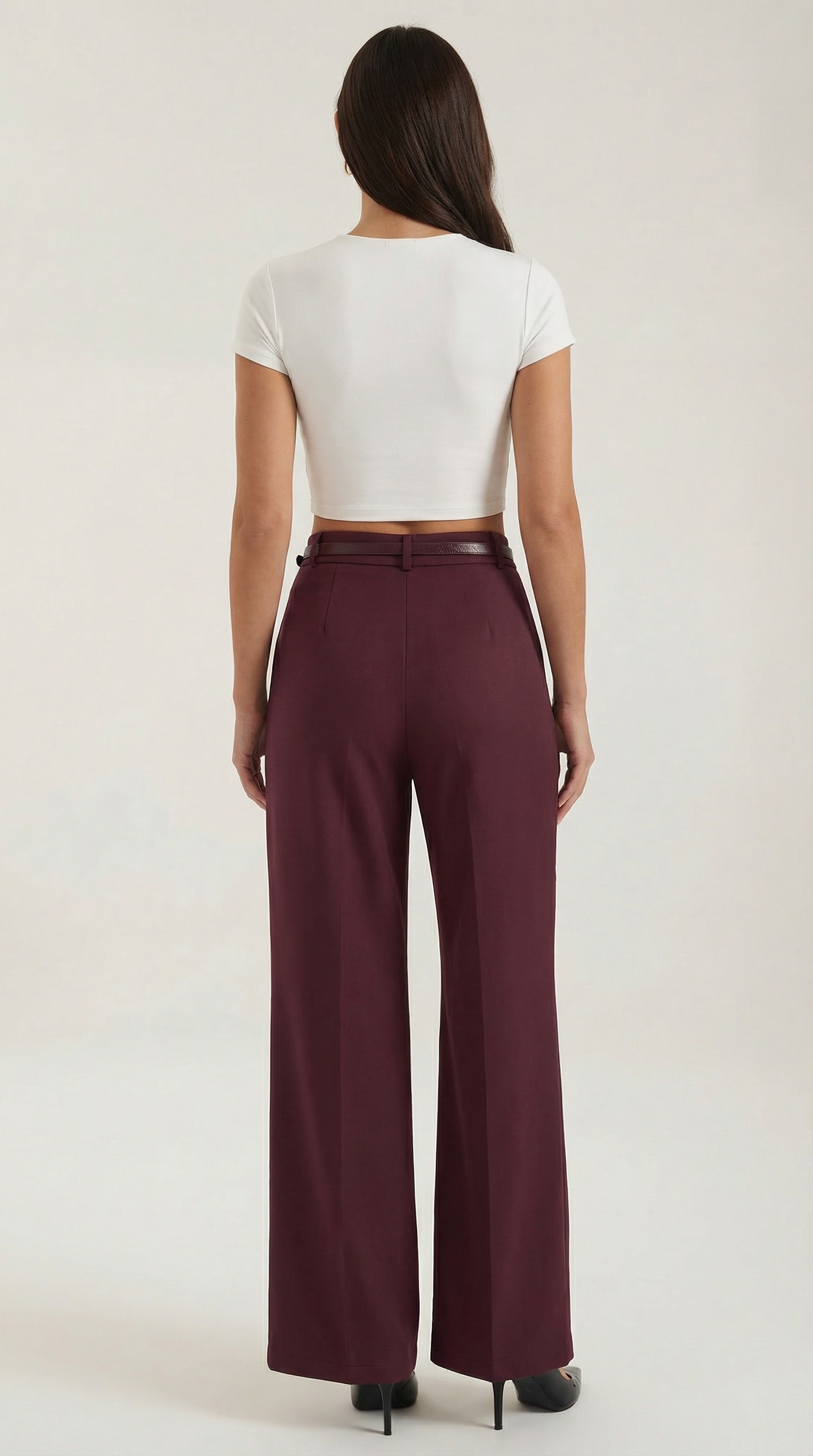 Bertha Women's Pleated Belted Wide-Leg Trousers