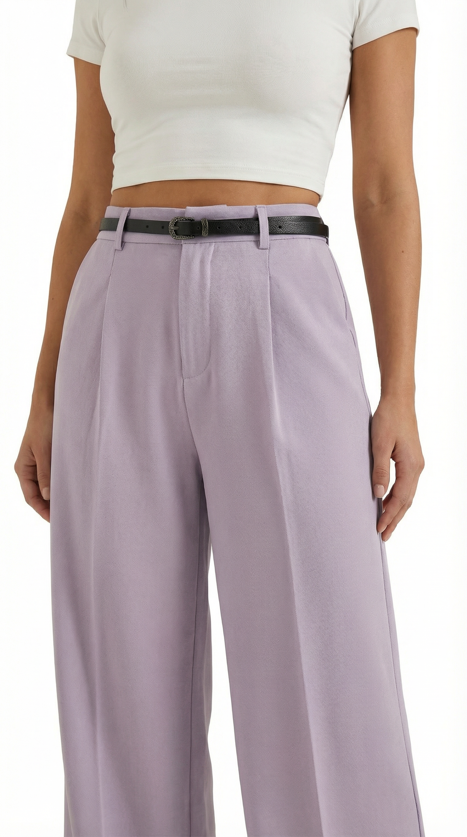 Bertha Women's Pleated Belted Wide-Leg Trousers