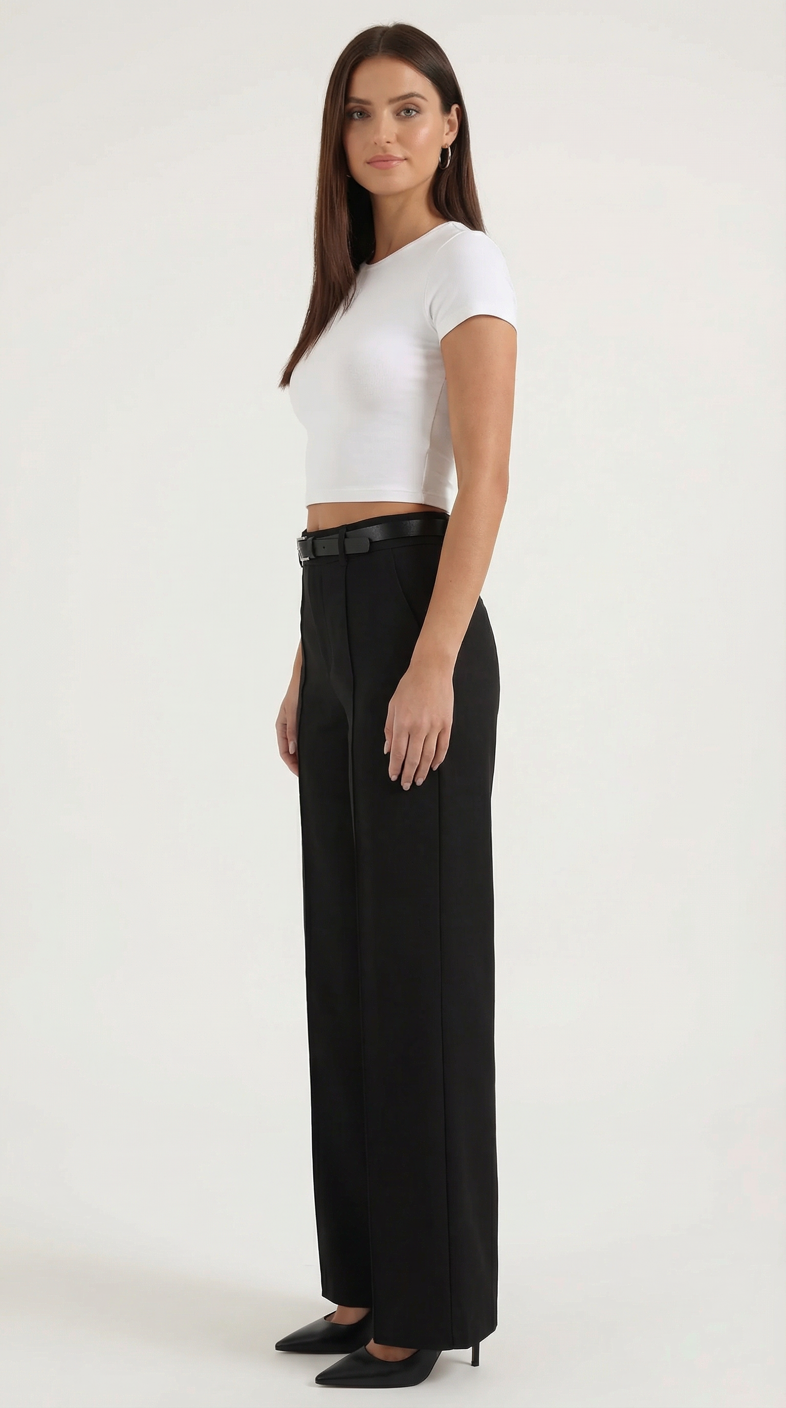 Bertha Women's Pleated Belted Wide-Leg Trousers