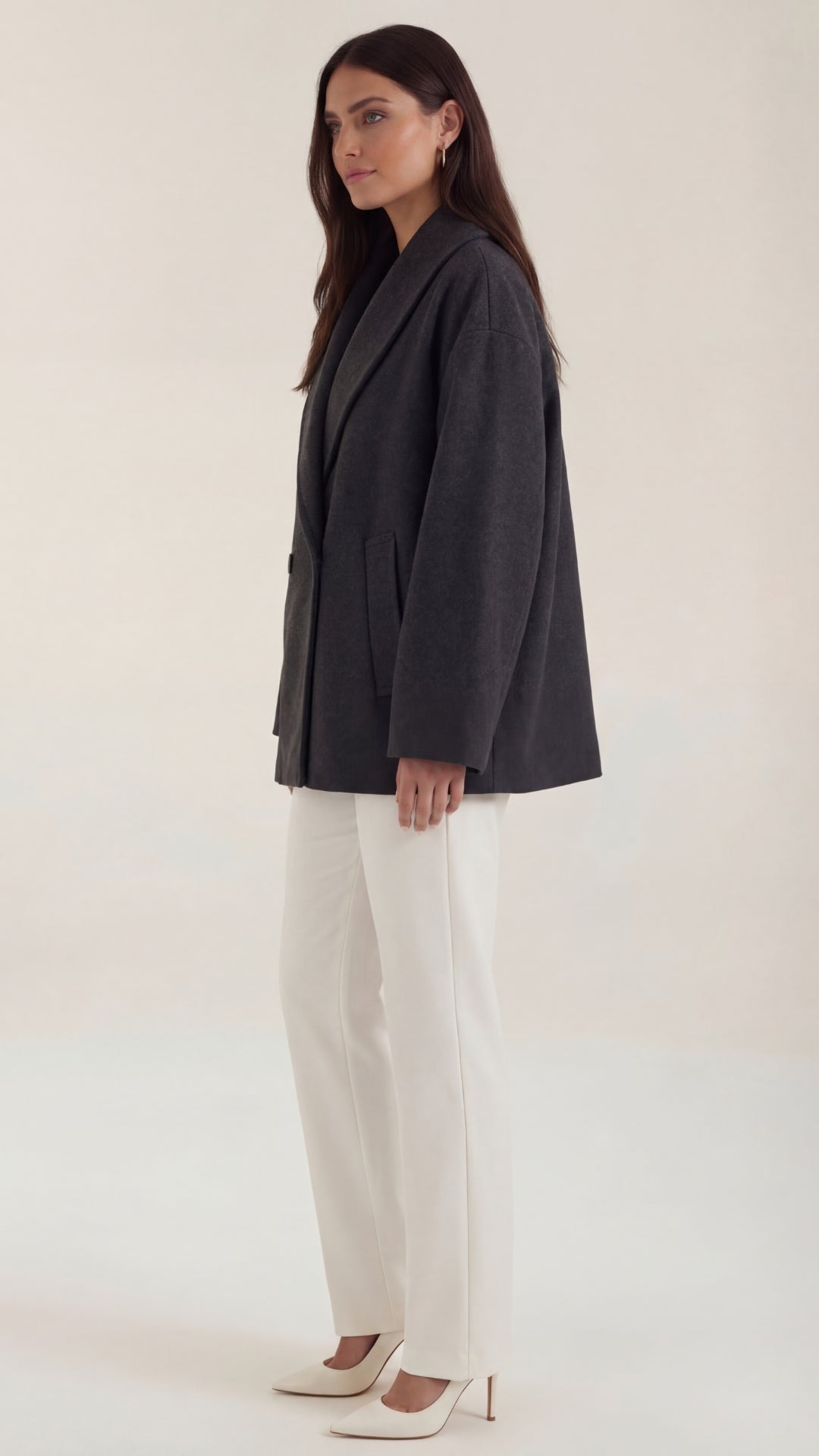 Carolyn Women's Oversized Double-Breasted Short Coat