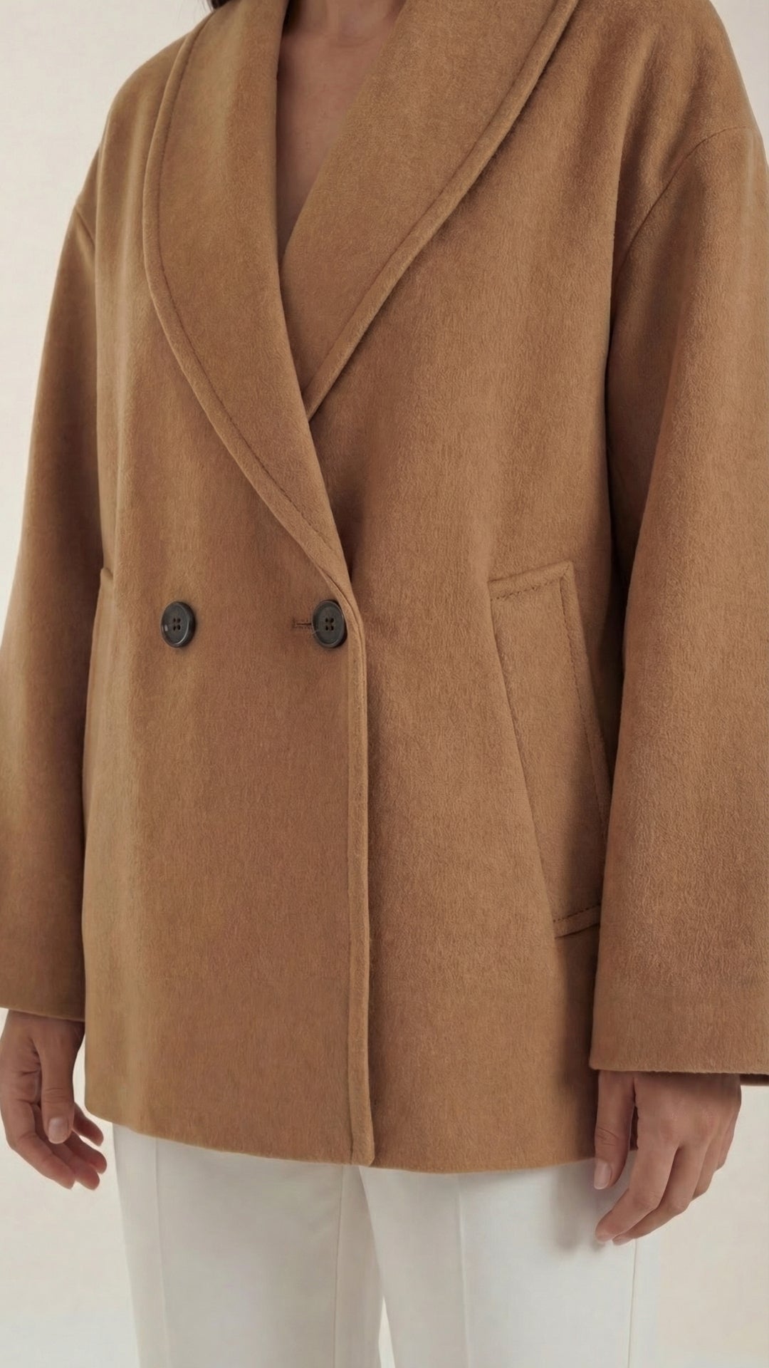 Carolyn Women's Oversized Double-Breasted Short Coat