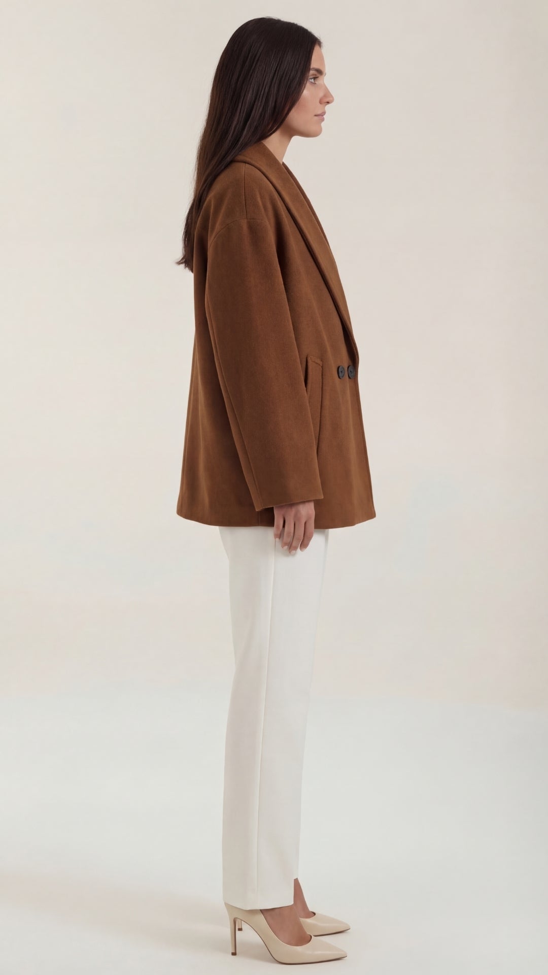 Carolyn Women's Oversized Double-Breasted Short Coat