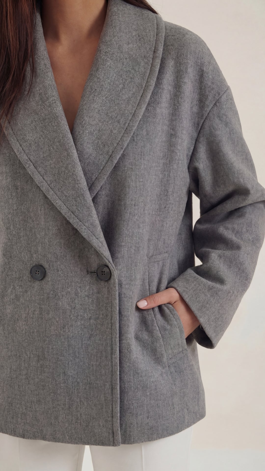Carolyn Women's Oversized Double-Breasted Short Coat