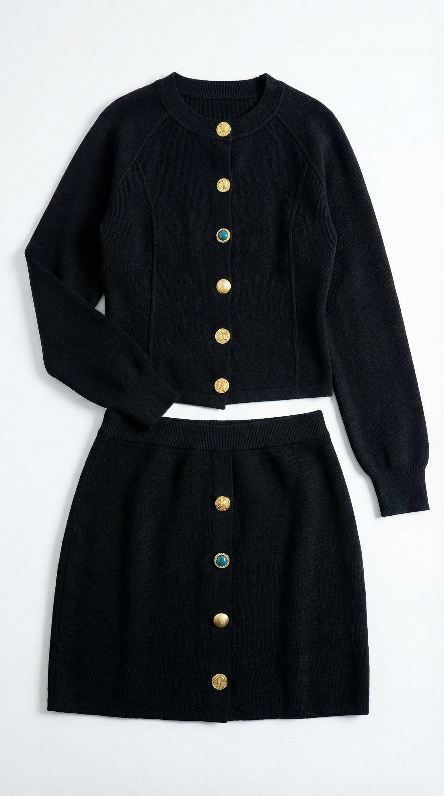 Carrie Women's Buttoned Cardigan and Skirt Set