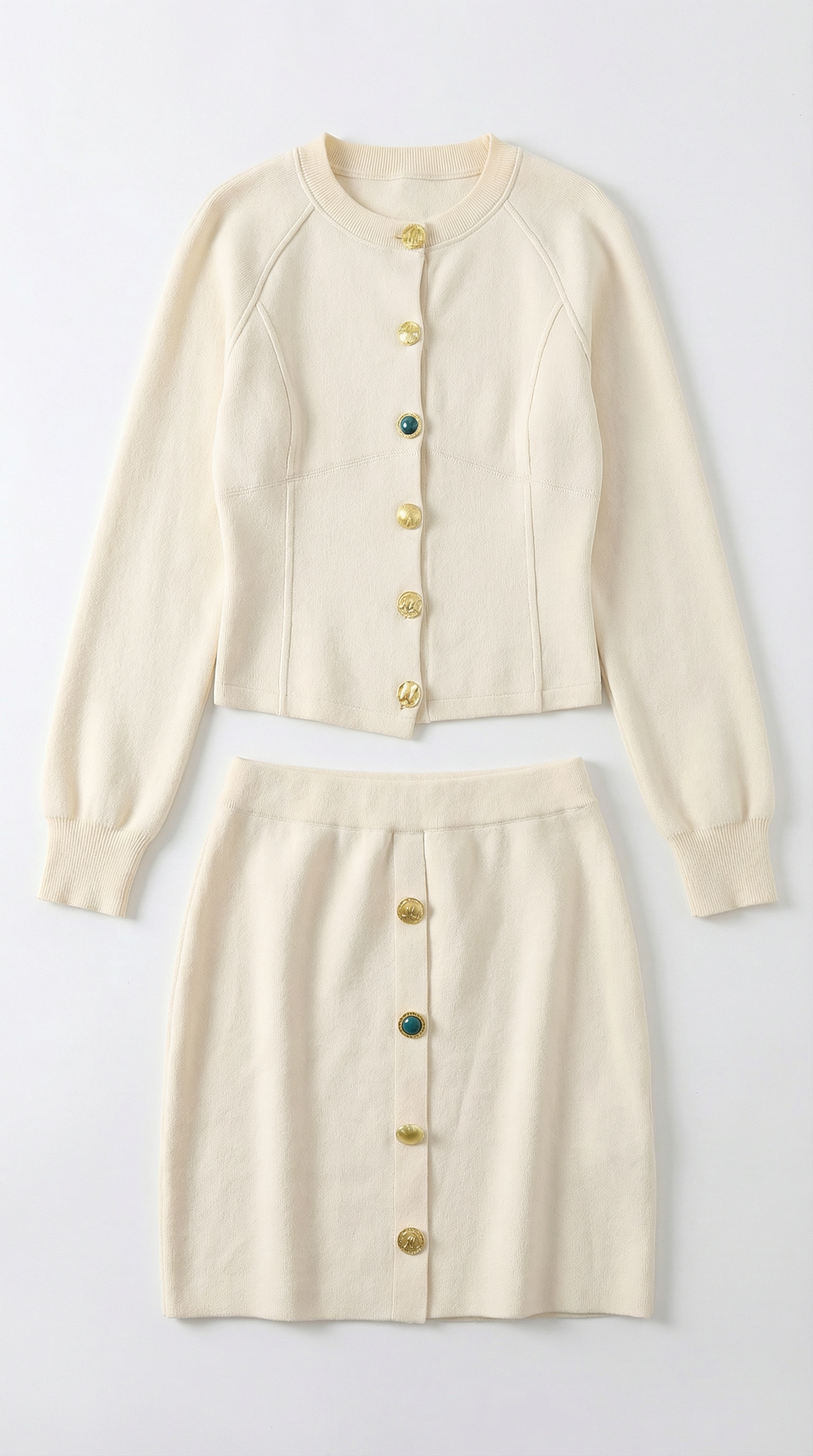 Carrie Women's Buttoned Cardigan and Skirt Set