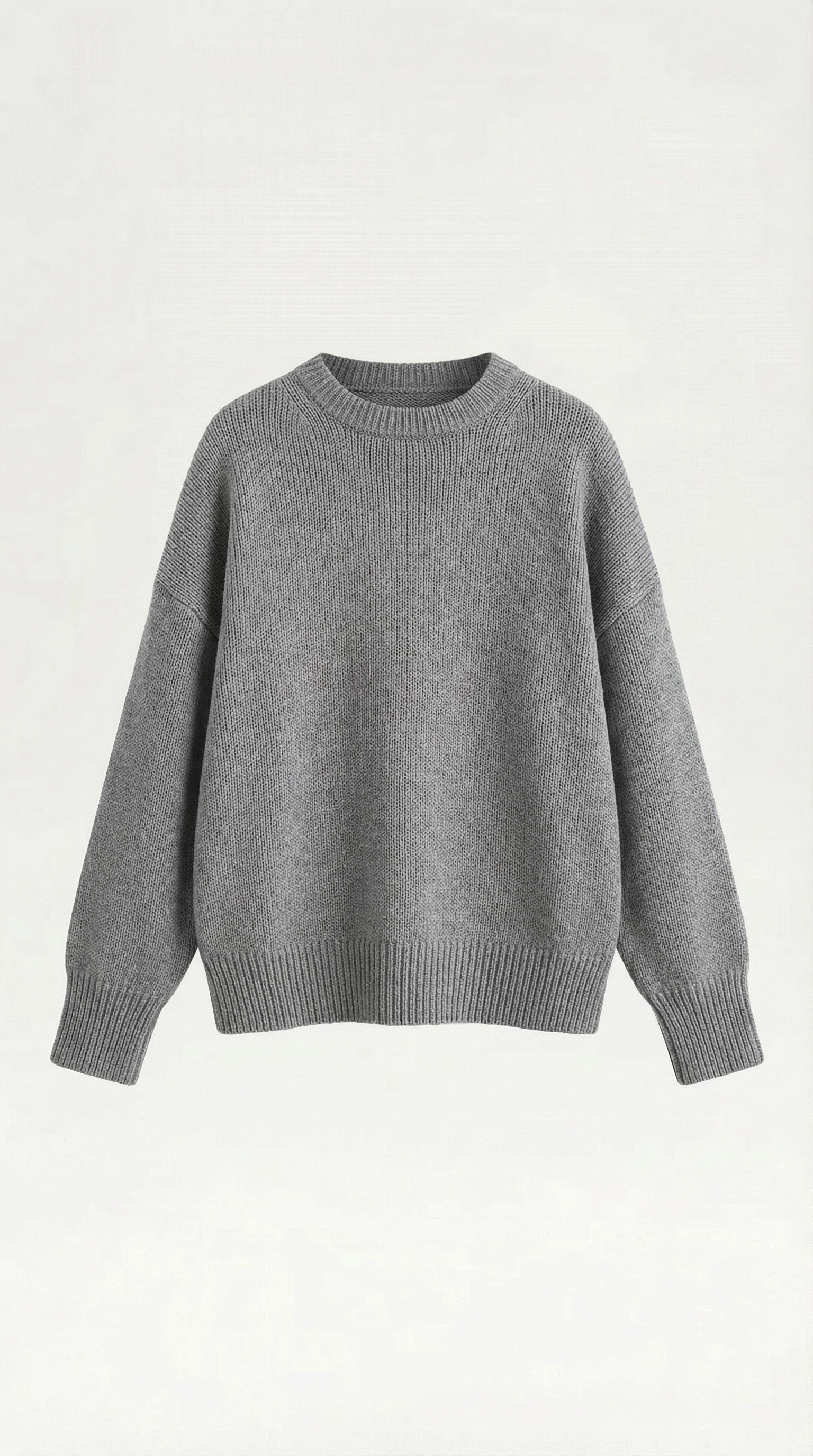 Connie Women's Crew Neck Oversized Knit Jumper with Ribbed Hem