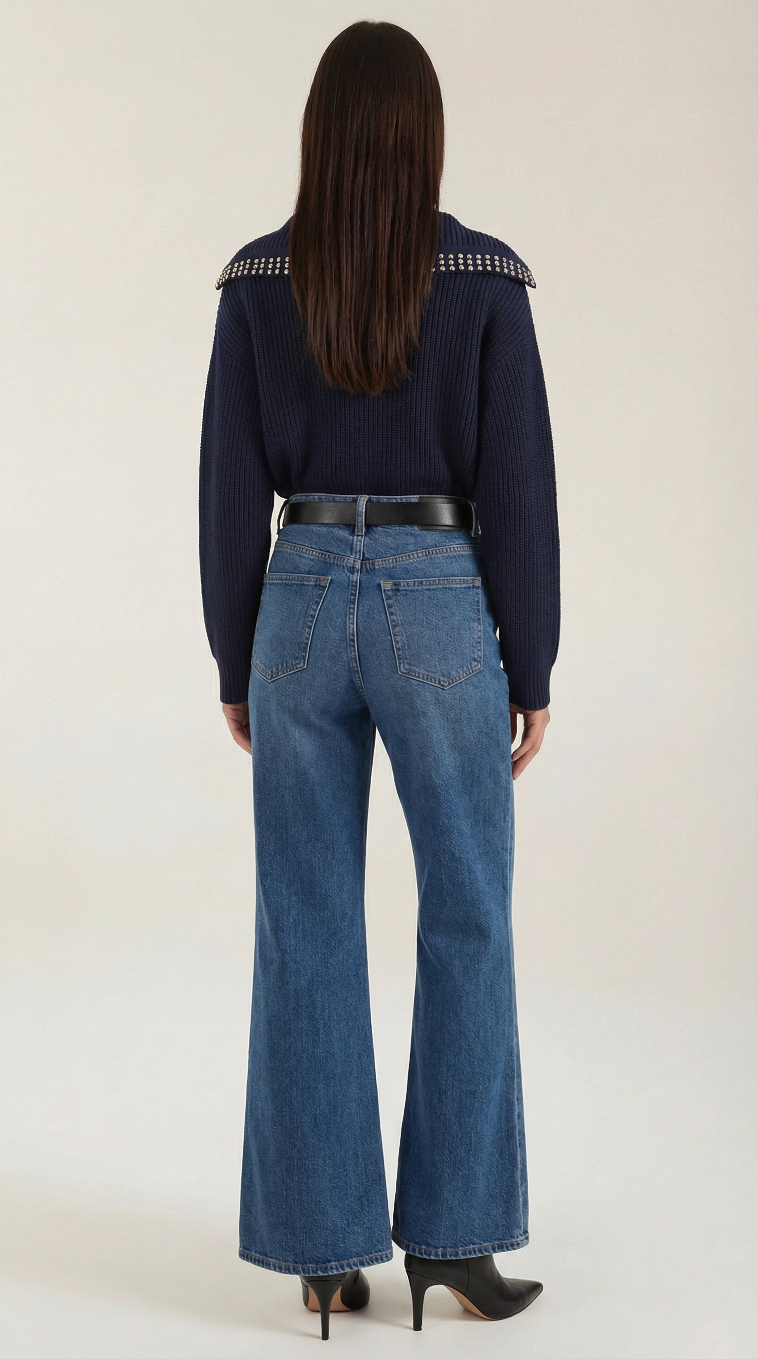 Darlene Women's Studded Collar Wool-Look Jumper