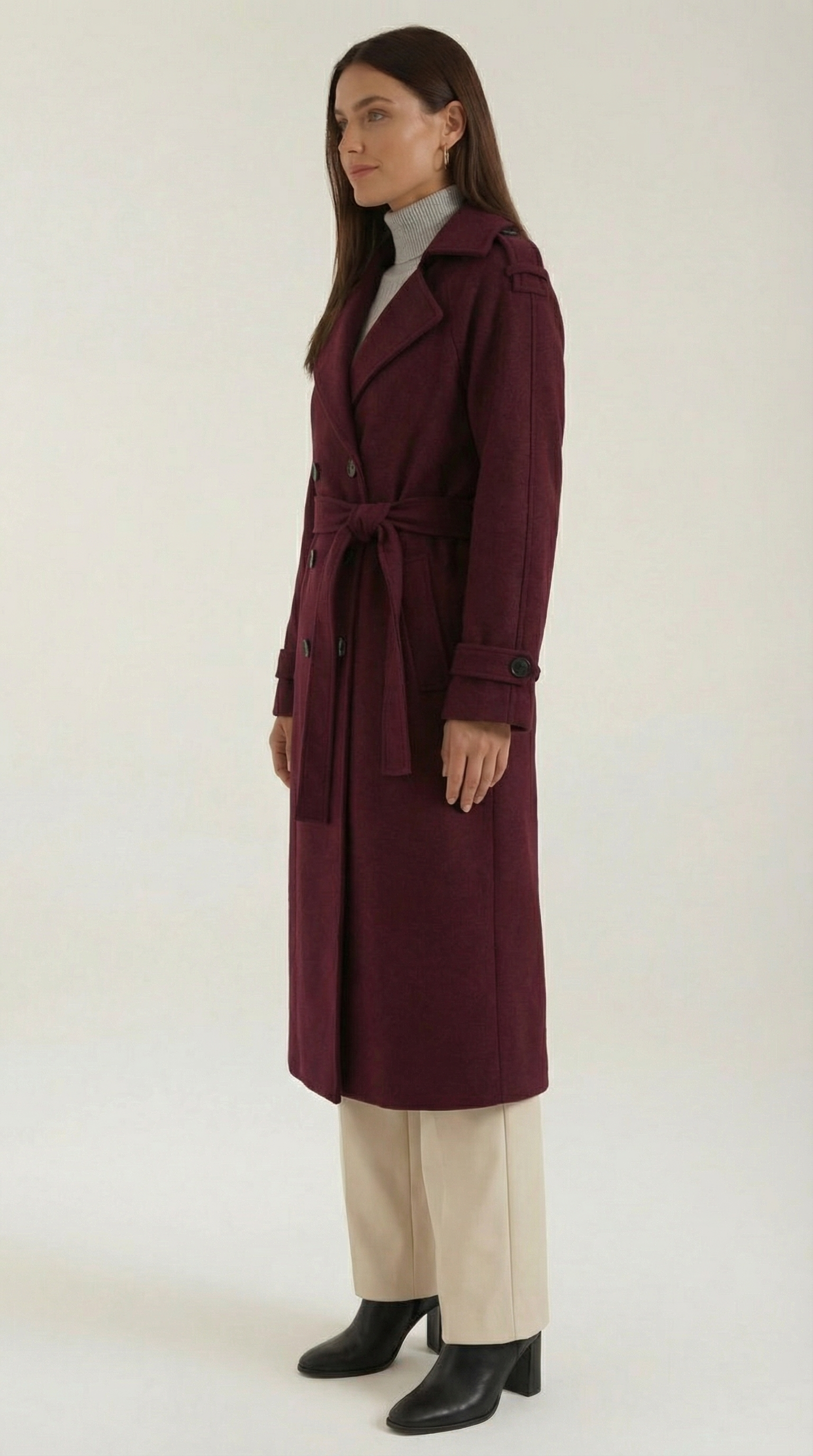 Dolores Women's Belted Button Front Trench Coat