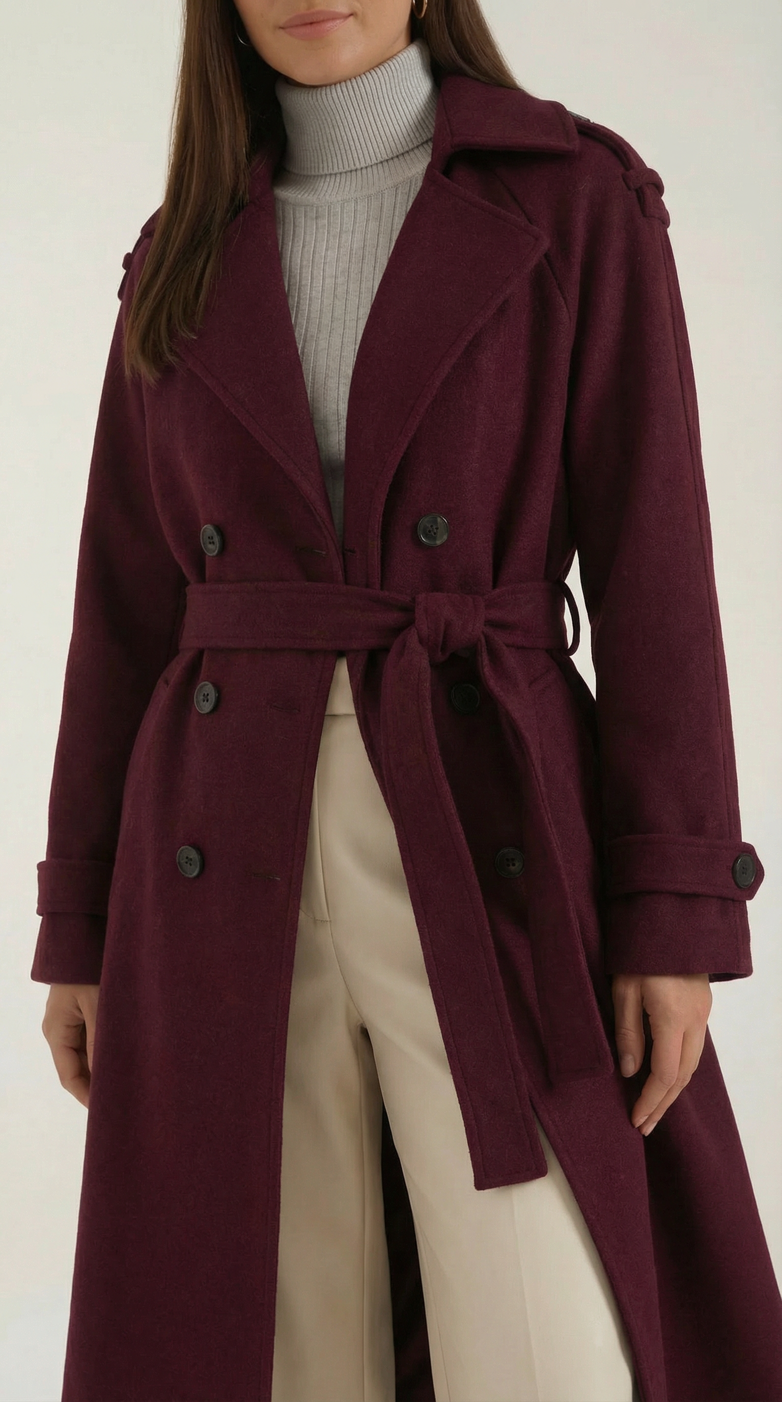 Dolores Women's Belted Button Front Trench Coat