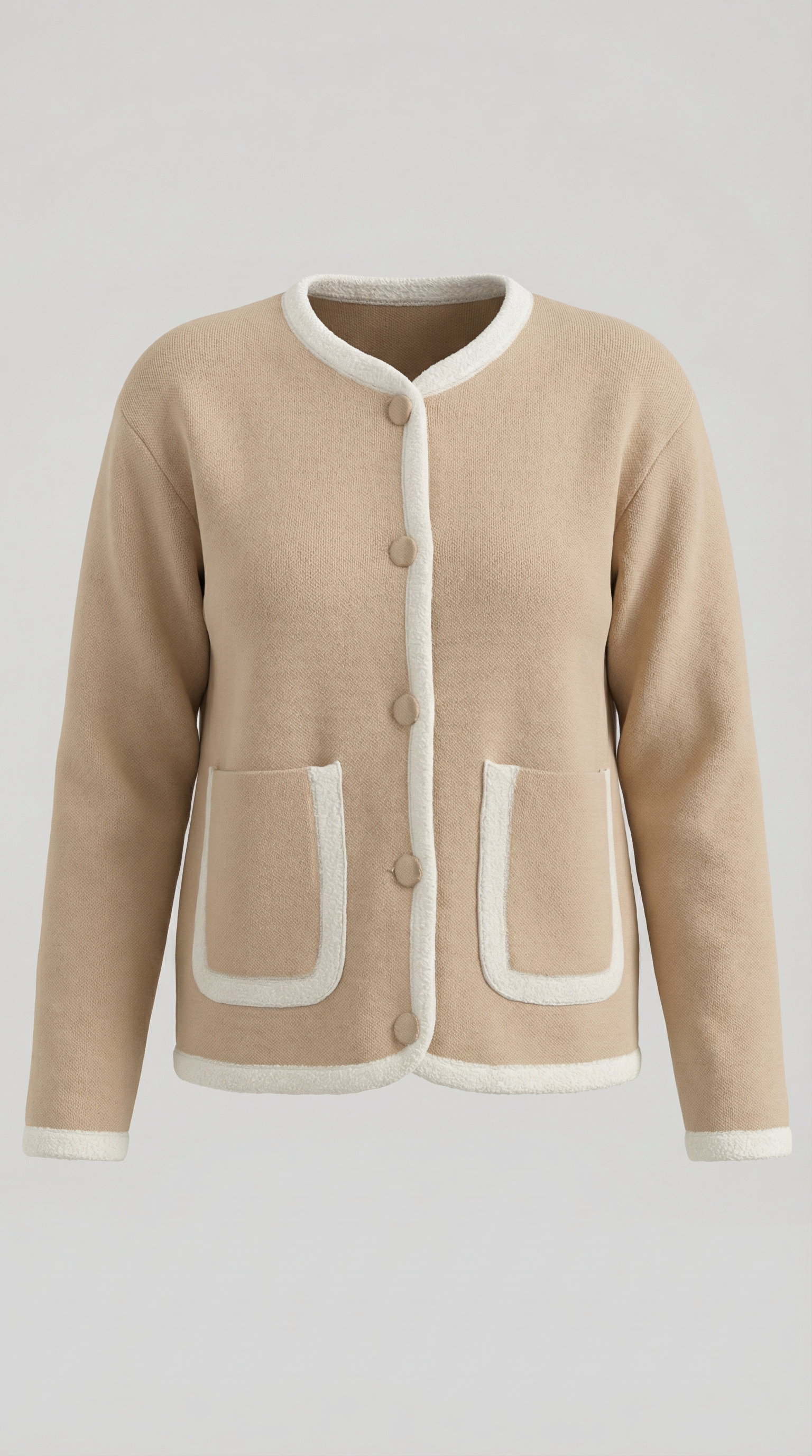 Donna Women's Patch Pocket Cropped Knitted Cardigan