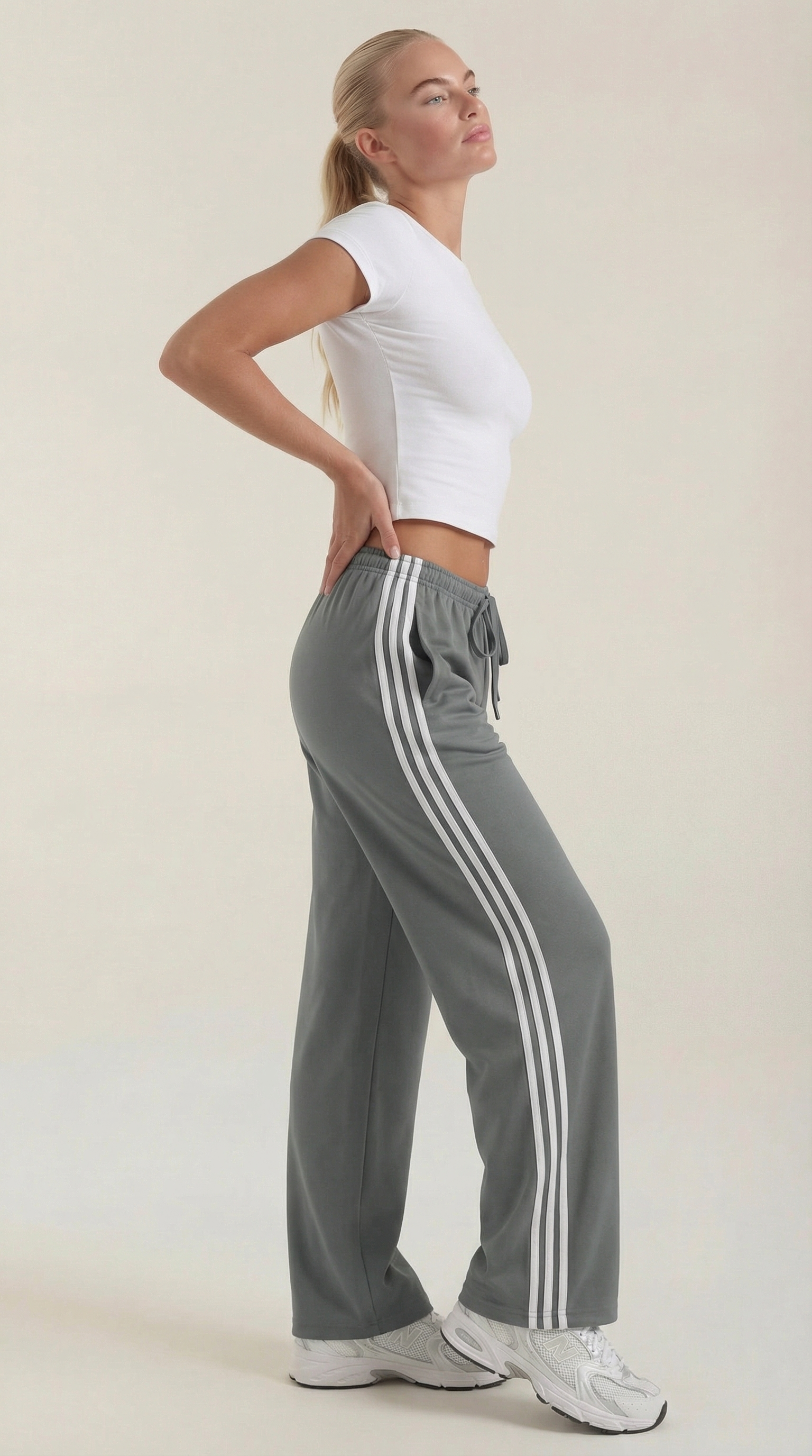 Eileen Women's Drawstring Wide Leg Side Stripe Joggers