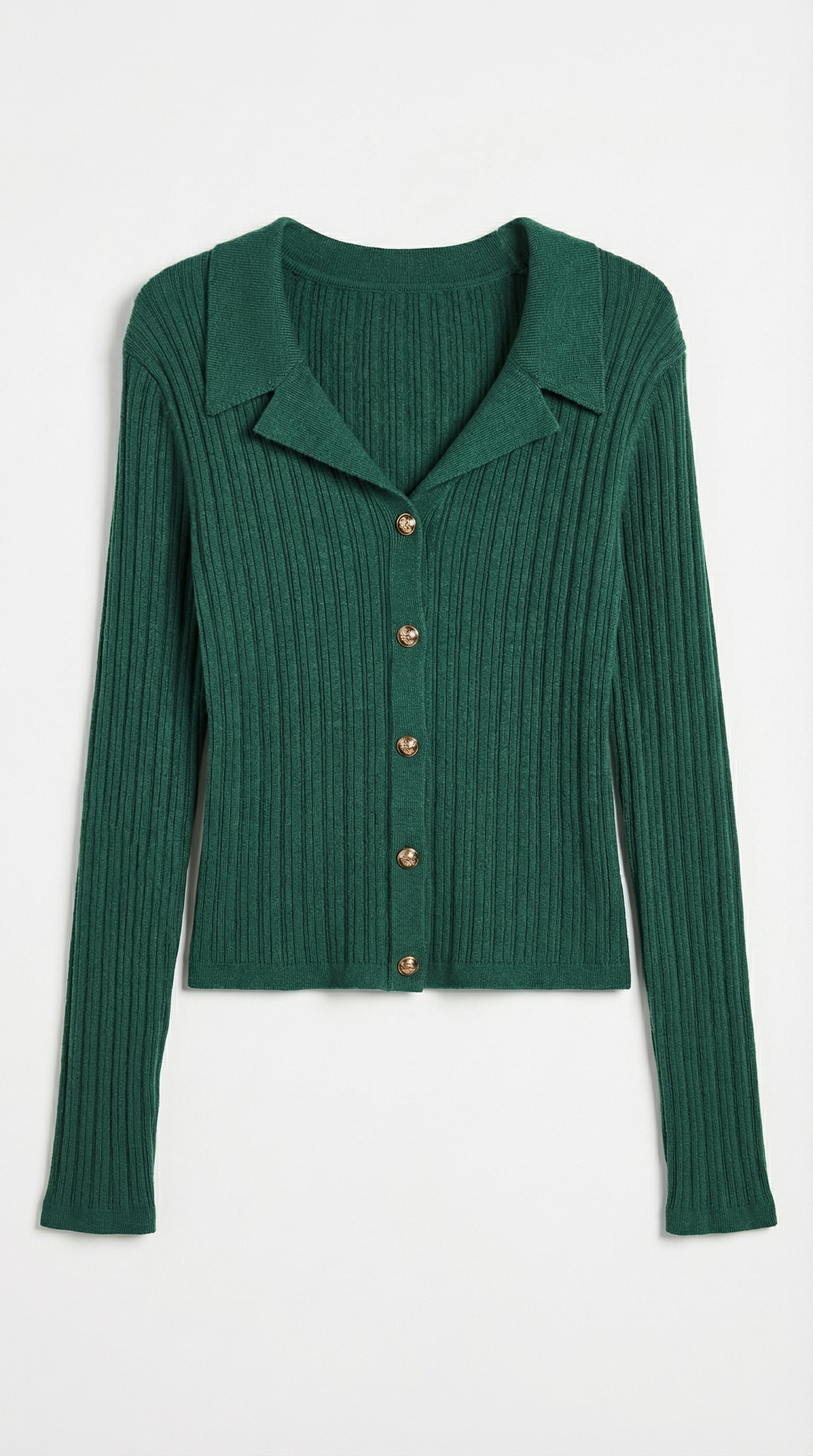 Elaine Women's Collared Button-Up Ribbed Knit Top