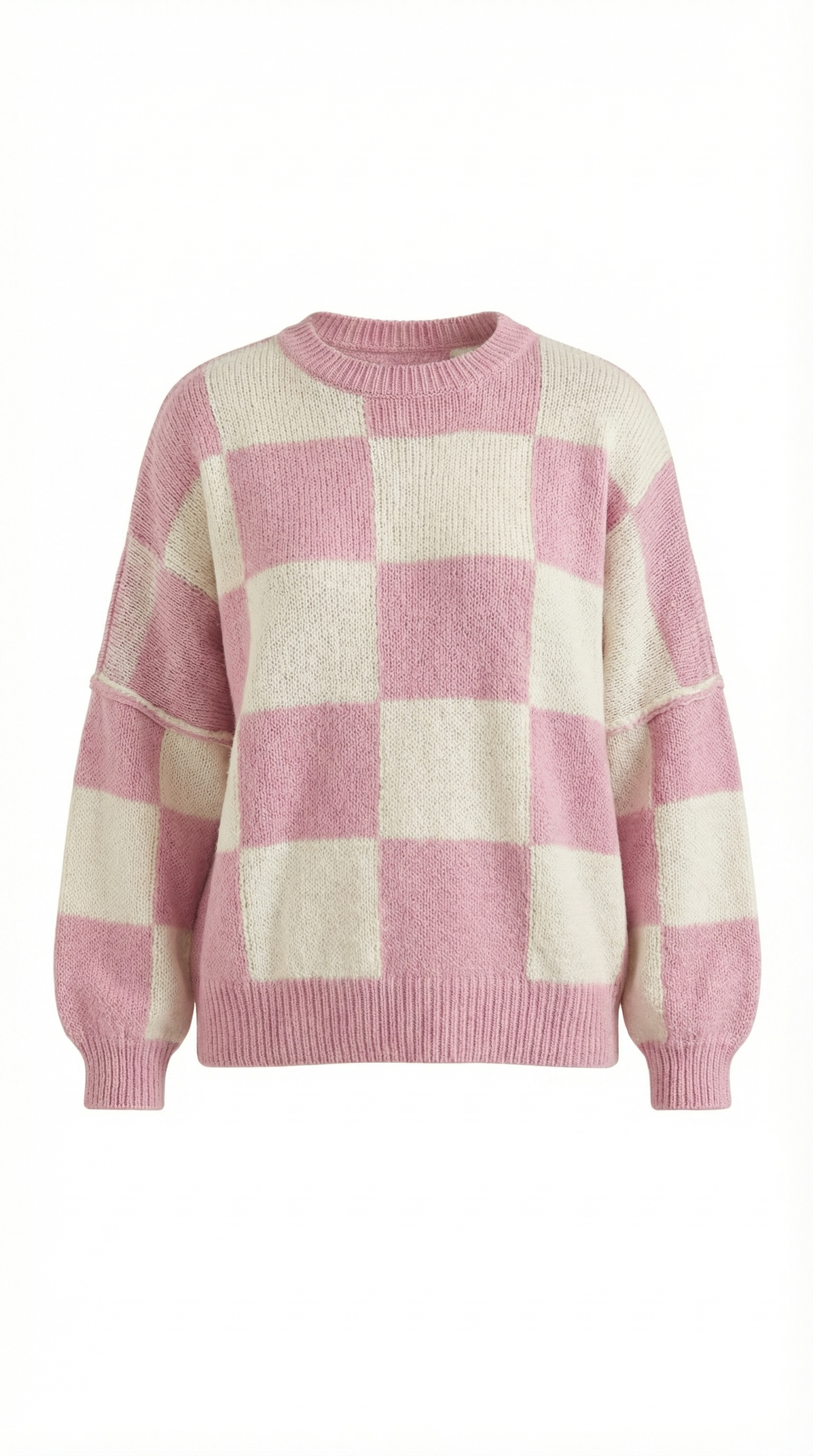 Emma Women's Oversized Checkerboard Knit Jumper