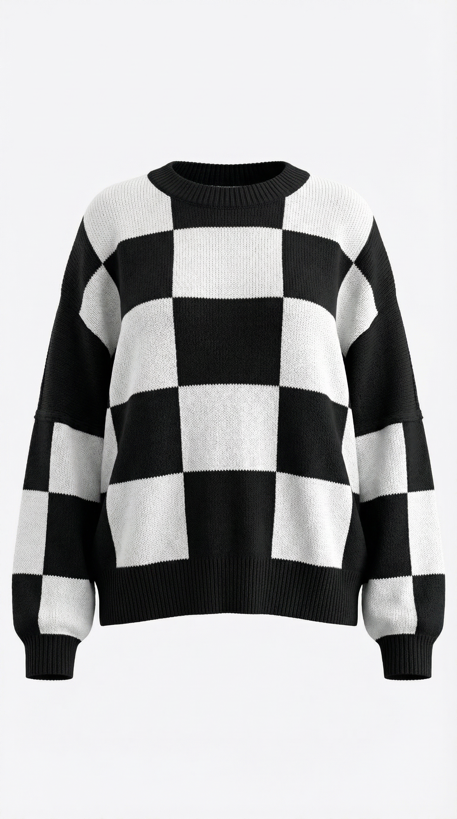 Emma Women's Oversized Checkerboard Knit Jumper