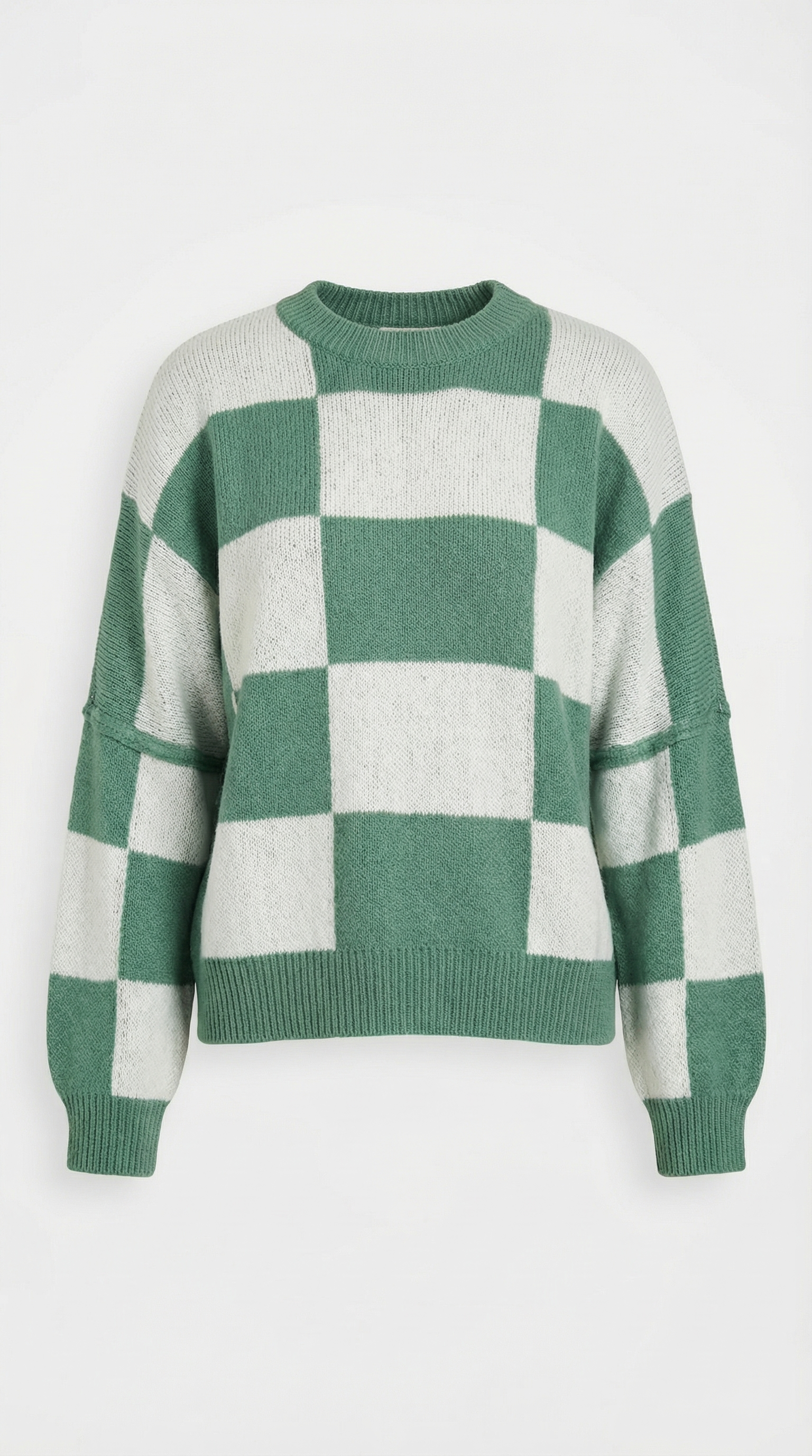 Emma Women's Oversized Checkerboard Knit Jumper