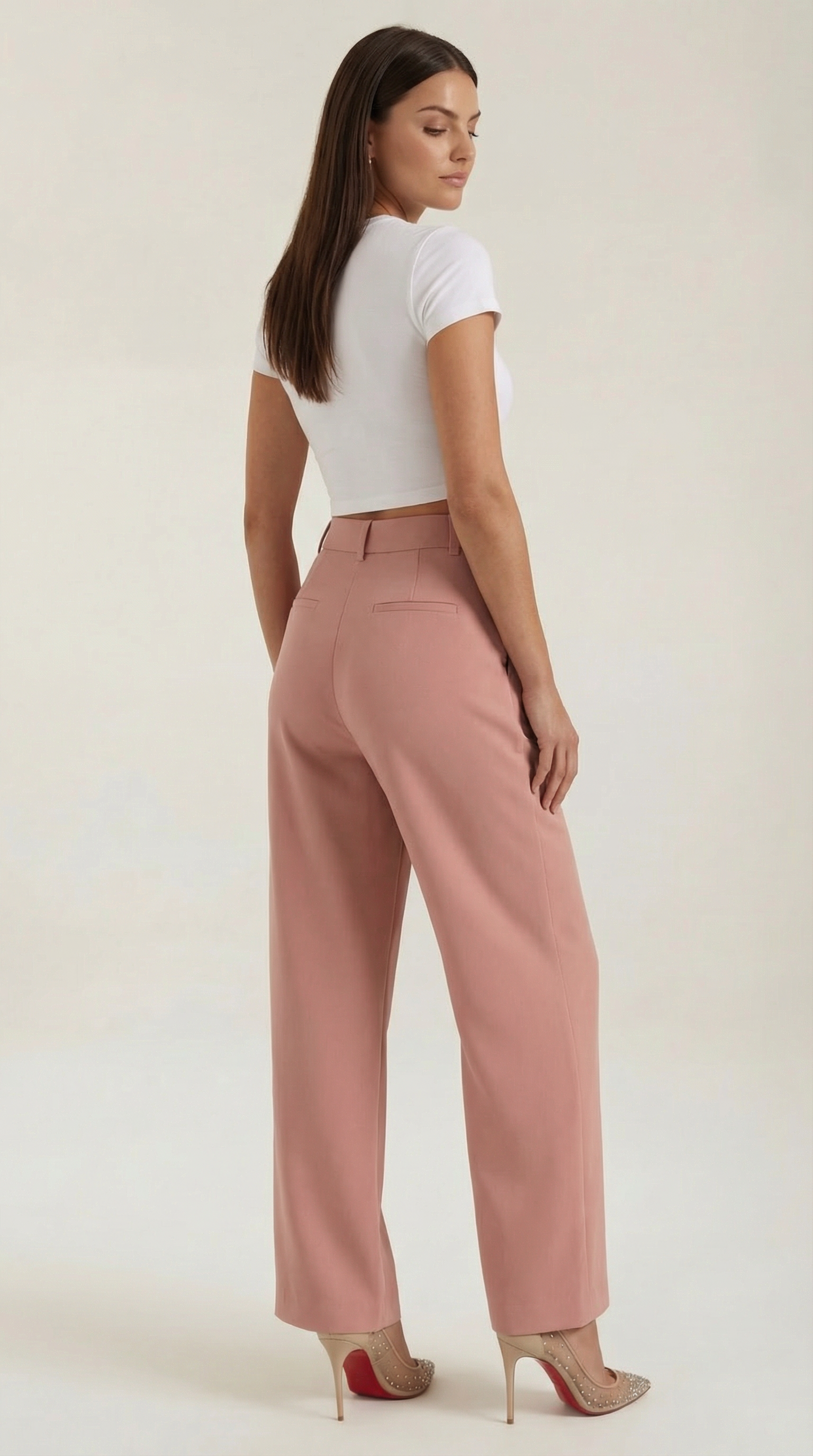 Emma Women's Pleated High Waist Wide-Leg Trousers