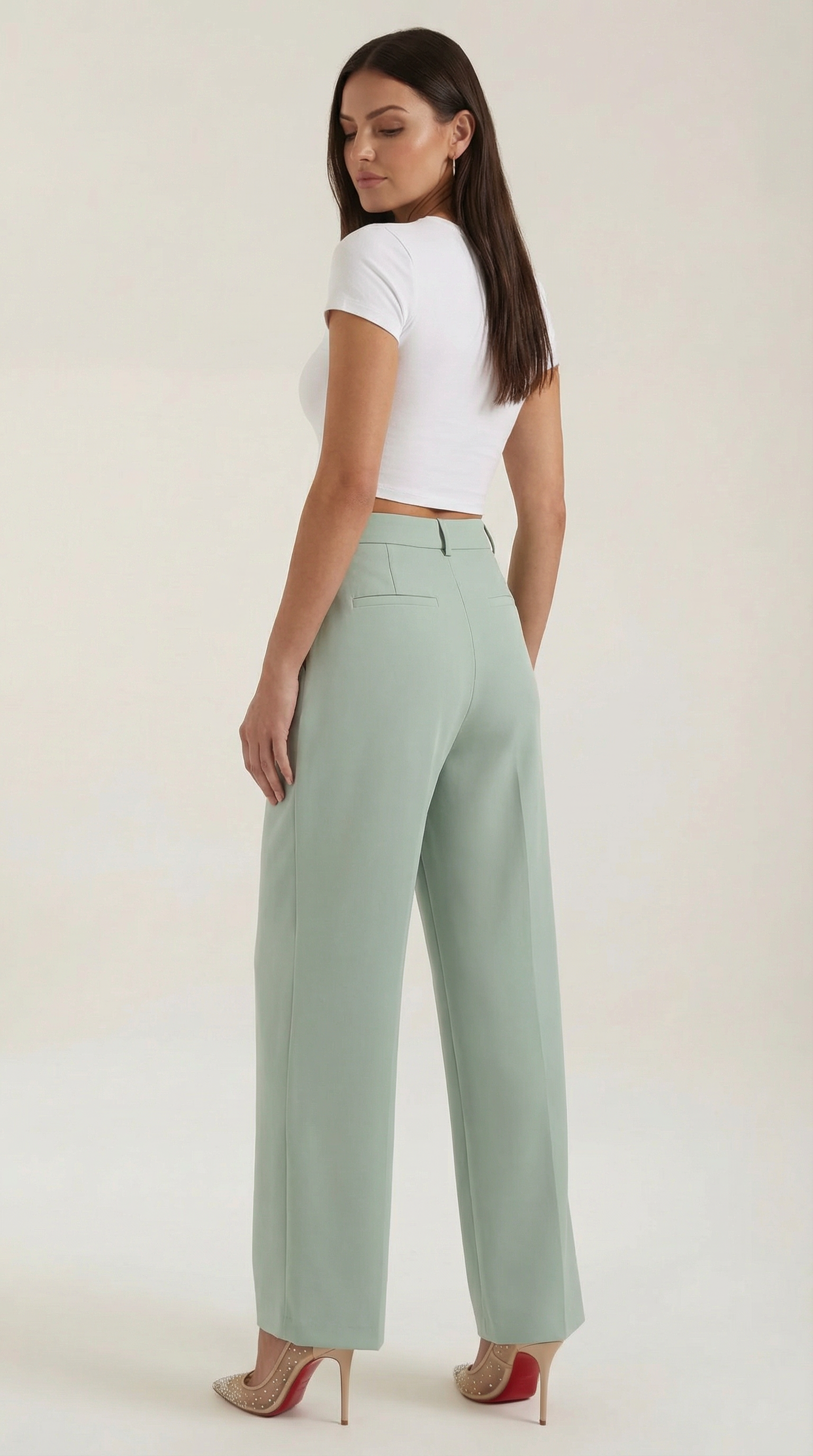 Emma Women's Pleated High Waist Wide-Leg Trousers