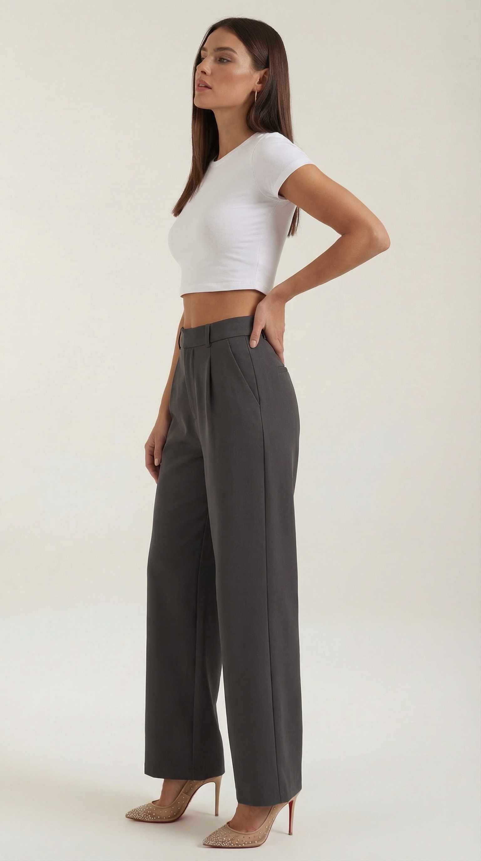 Emma Women's Pleated High Waist Wide-Leg Trousers