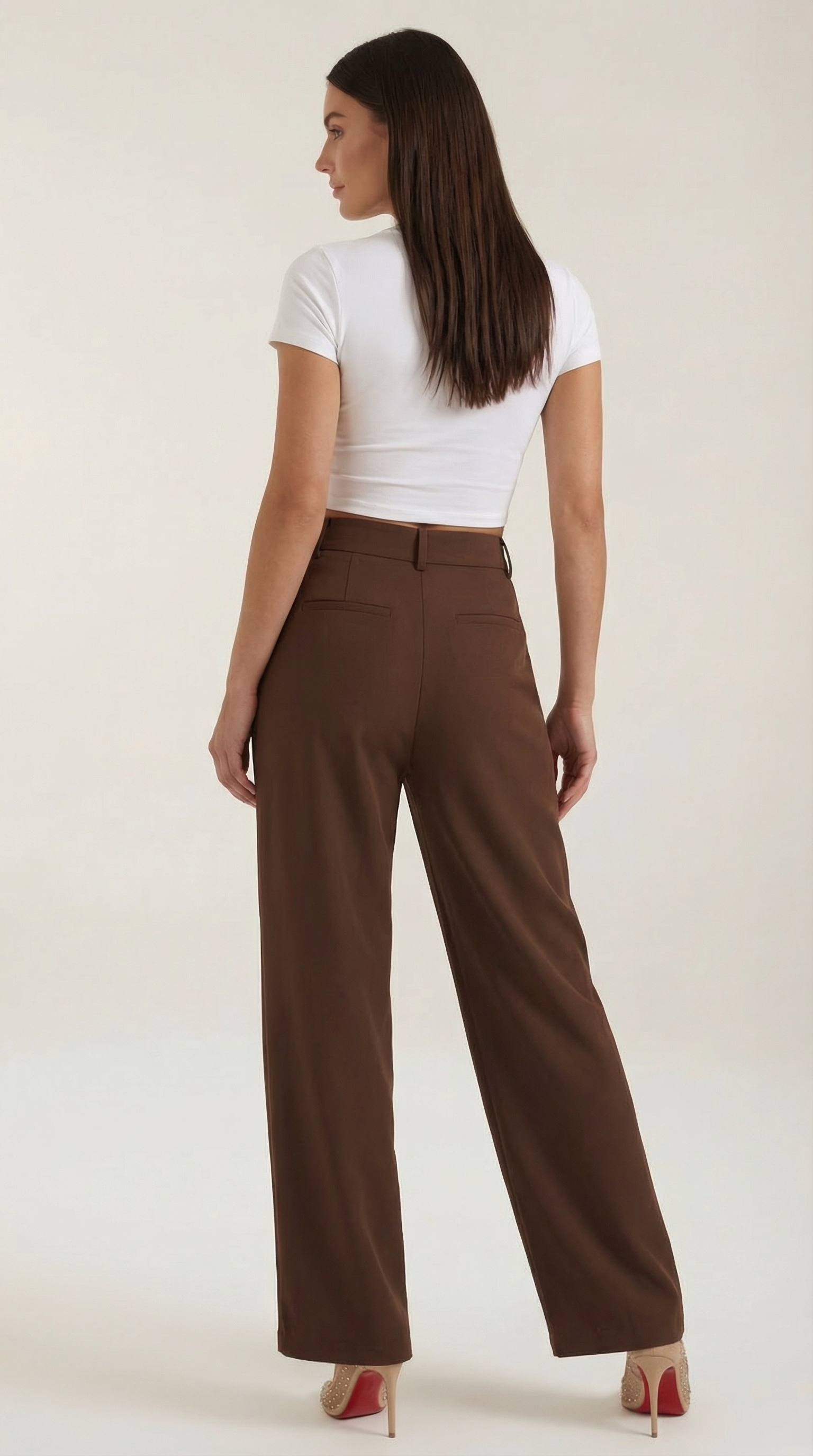 Emma Women's Pleated High Waist Wide-Leg Trousers