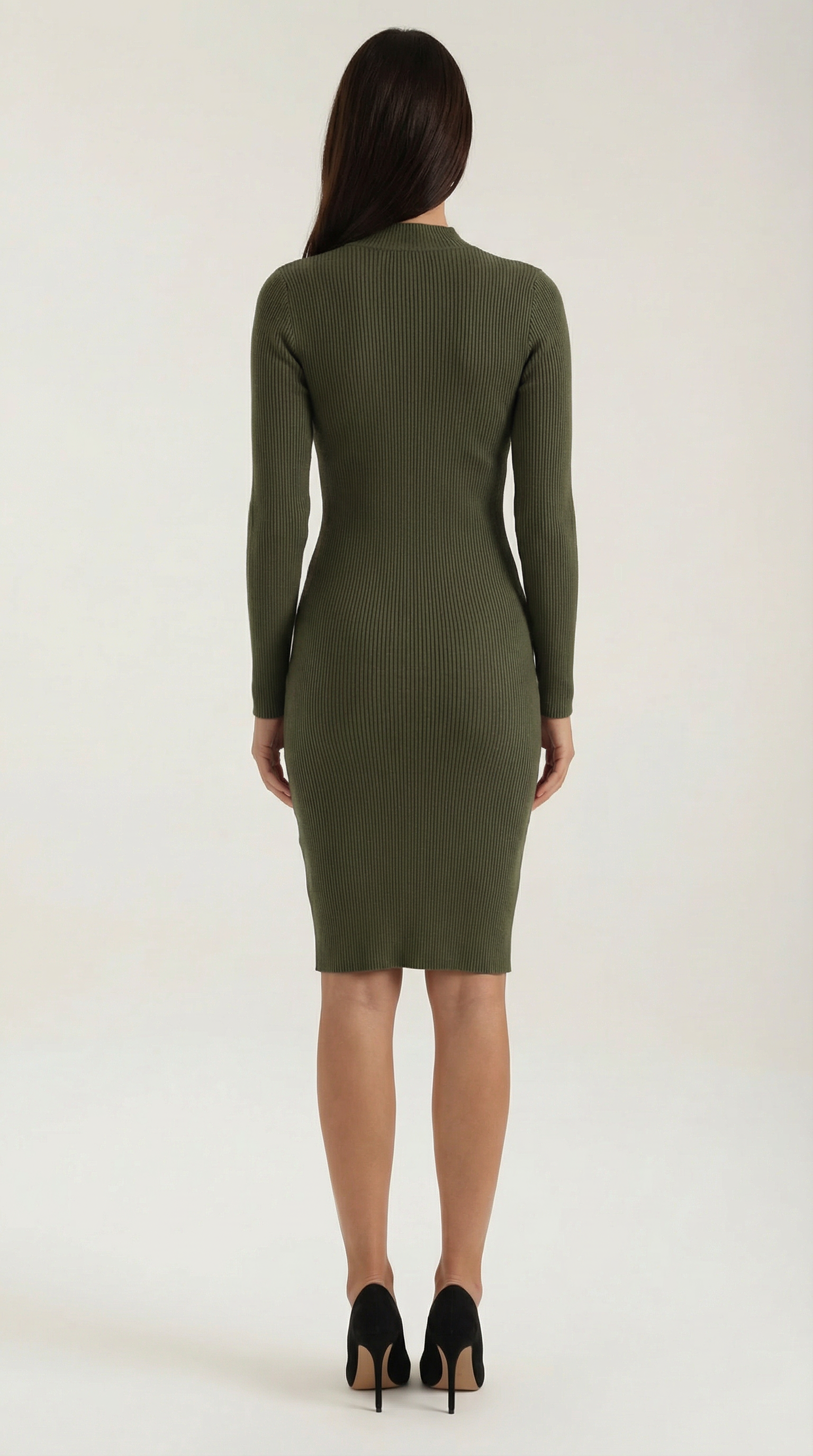 Erin Women's Ribbed Side-Button Slit Midi Dress