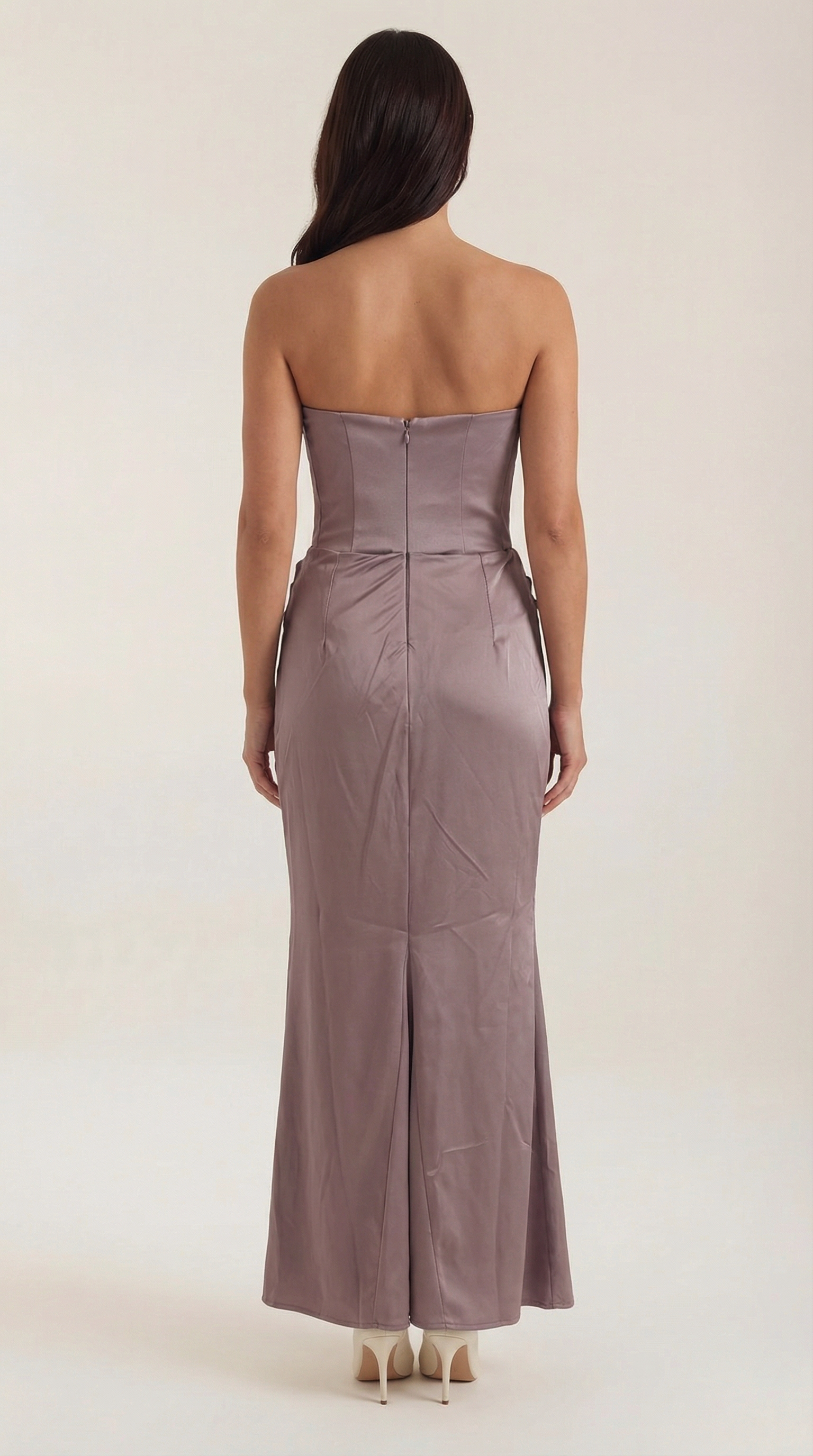 Fiorella Women's Strapless Ruched Corset Maxi Dress