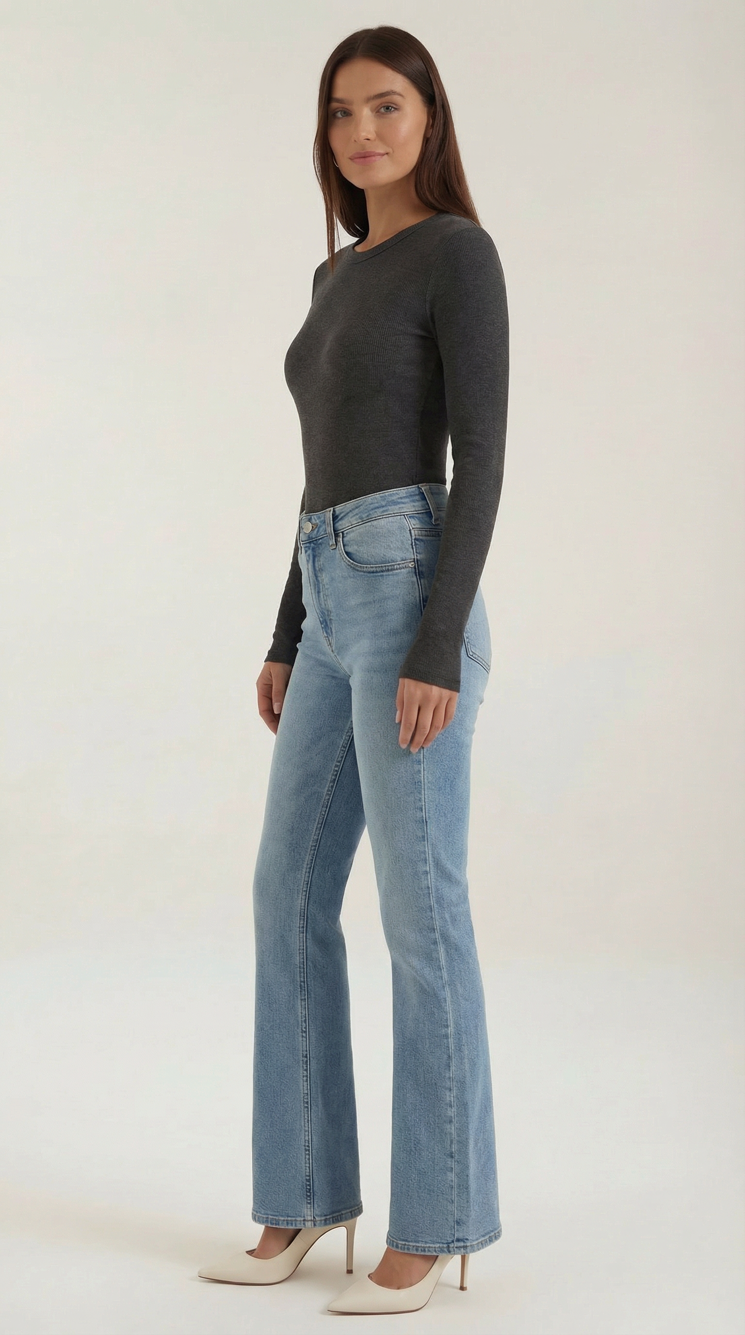 Freya Women's Crew Neck Ribbed Long Sleeve Top