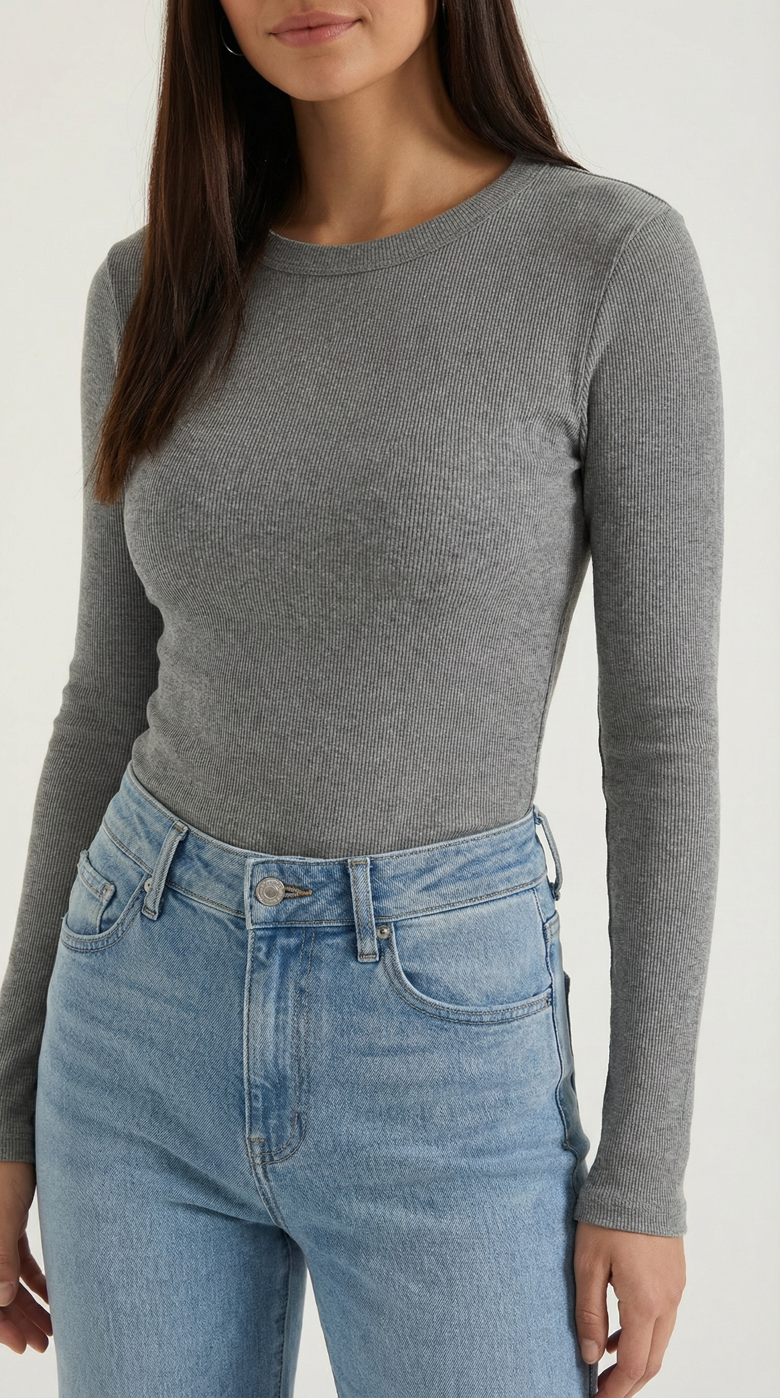 Freya Women's Crew Neck Ribbed Long Sleeve Top