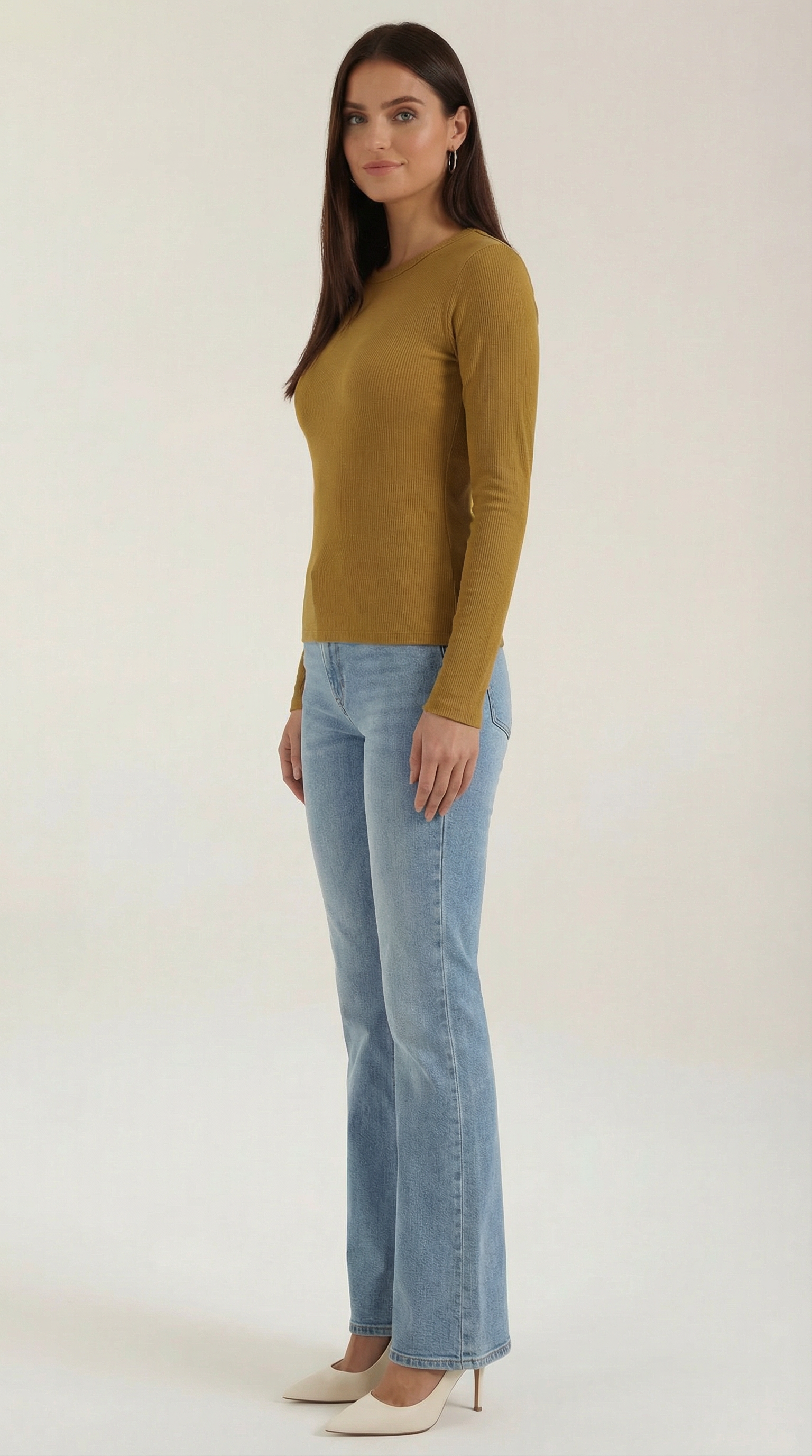 Freya Women's Crew Neck Ribbed Long Sleeve Top