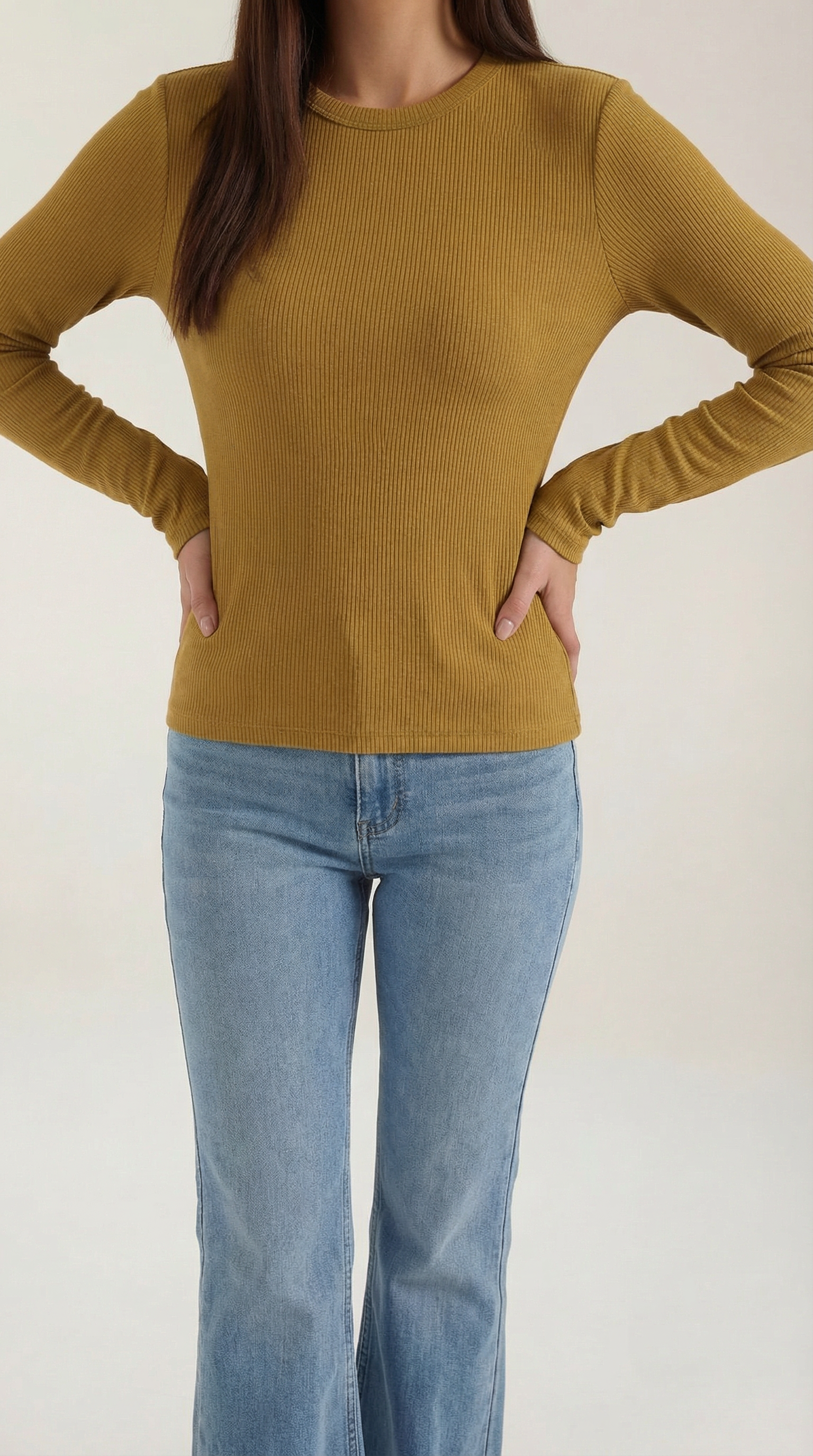 Freya Women's Crew Neck Ribbed Long Sleeve Top
