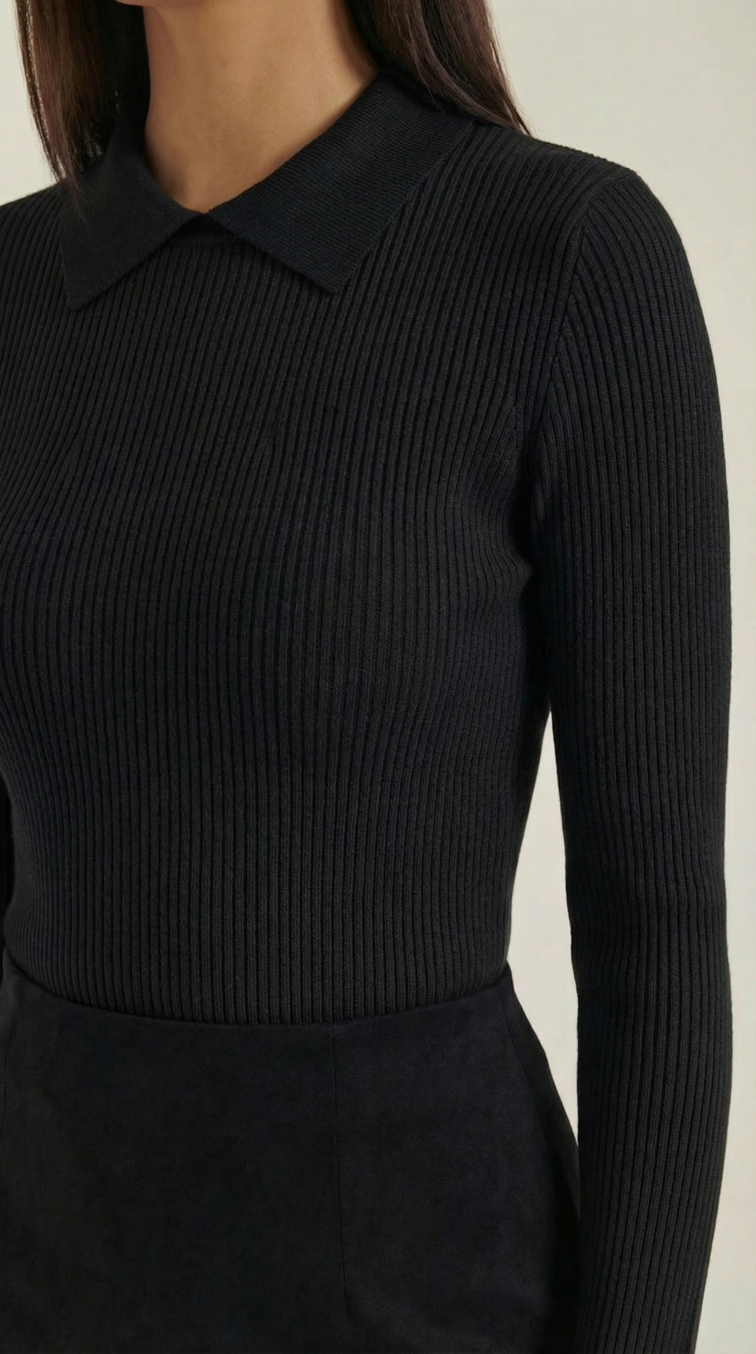 Gail Women's Collared Long Sleeve Wool-Look Top