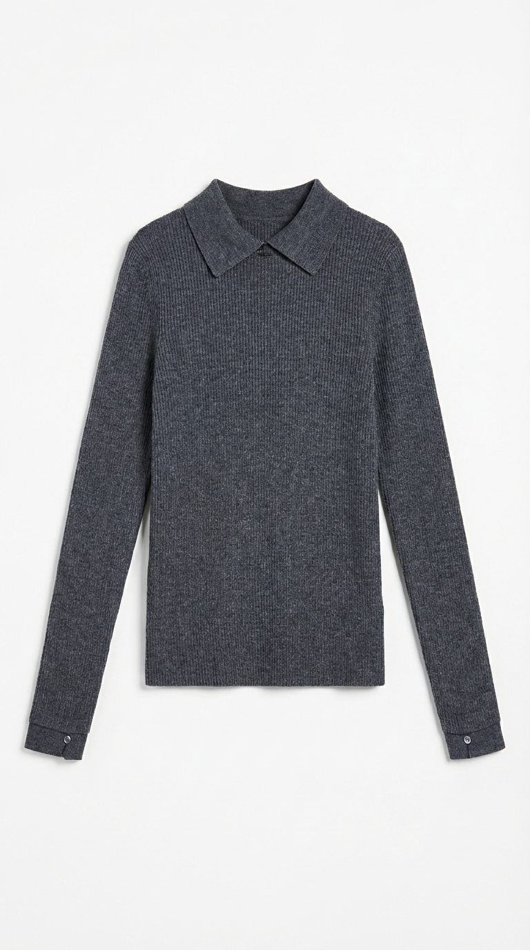 Gail Women's Collared Long Sleeve Wool-Look Top