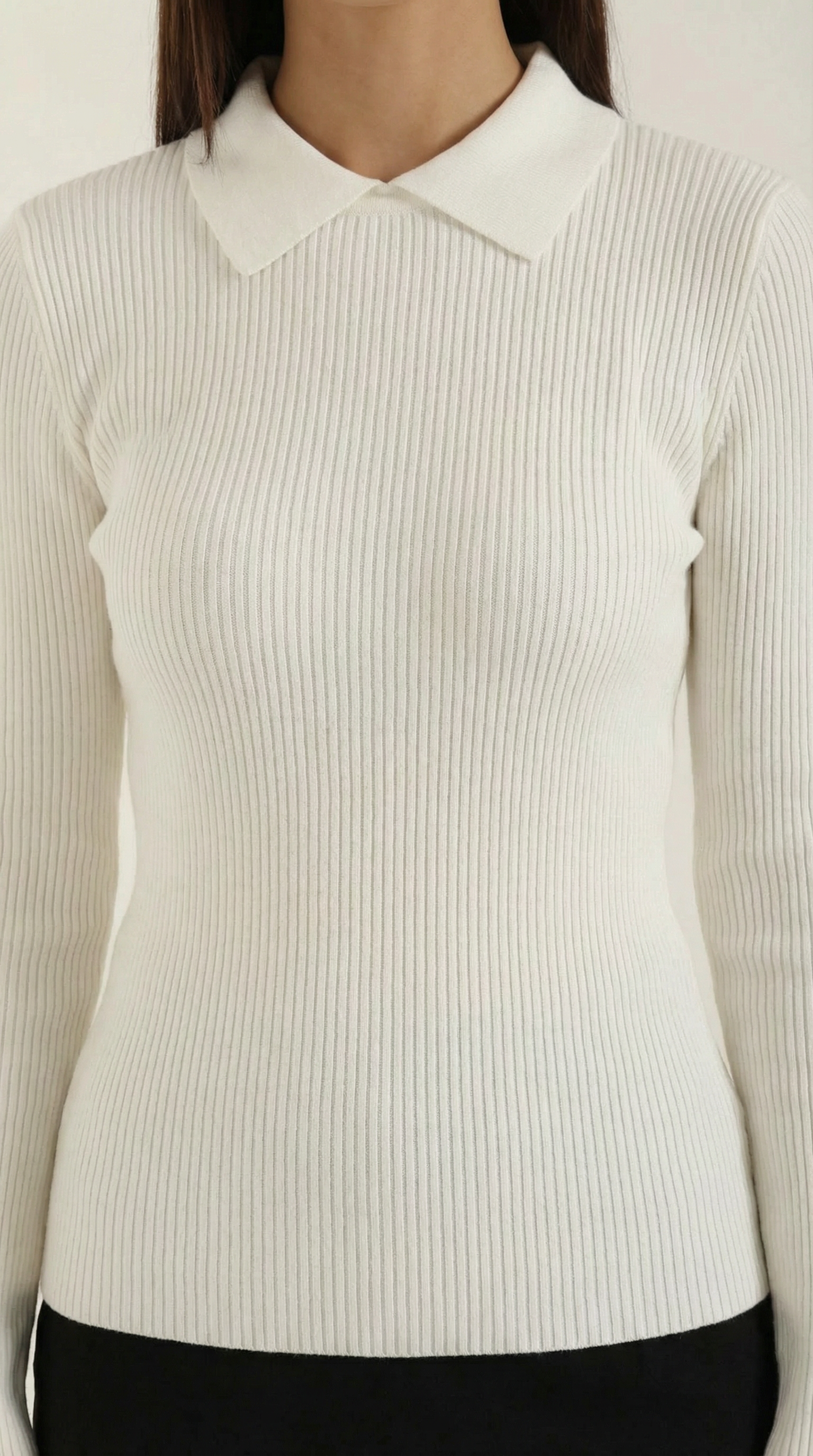 Gail Women's Collared Long Sleeve Wool-Look Top