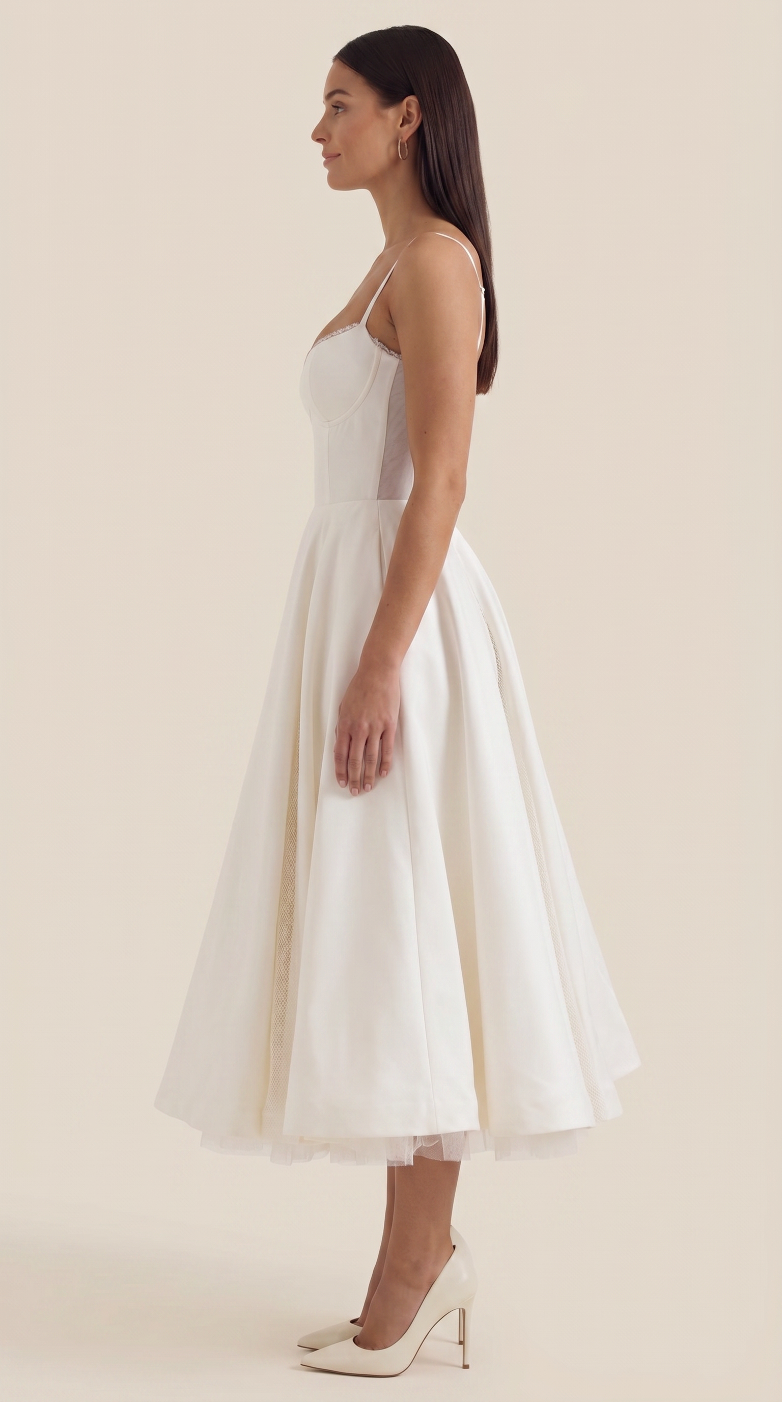 Isolde Women's Sweetheart Tulle Midi Dress with Pockets
