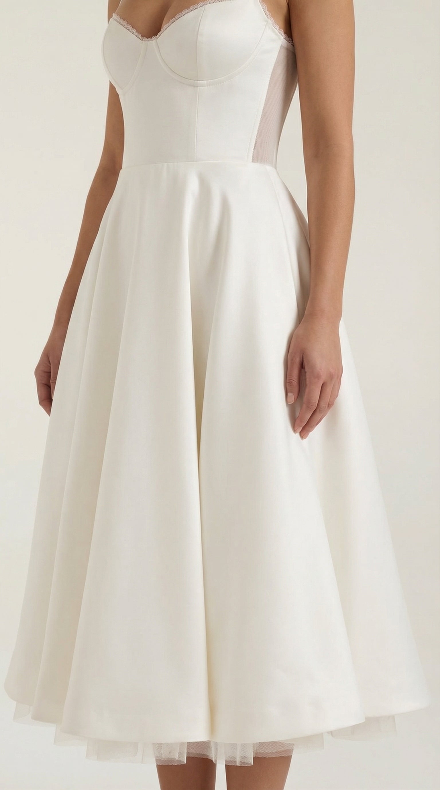 Isolde Women's Sweetheart Tulle Midi Dress with Pockets