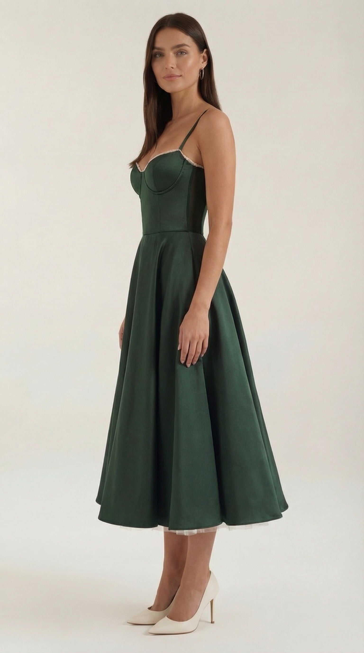 Isolde Women's Sweetheart Tulle Midi Dress with Pockets