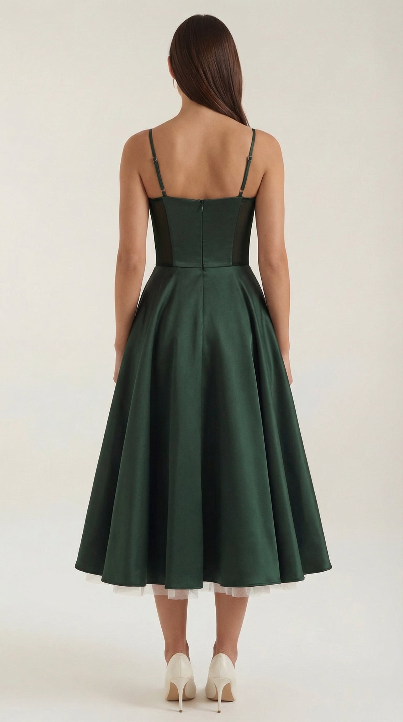 Isolde Women's Sweetheart Tulle Midi Dress with Pockets