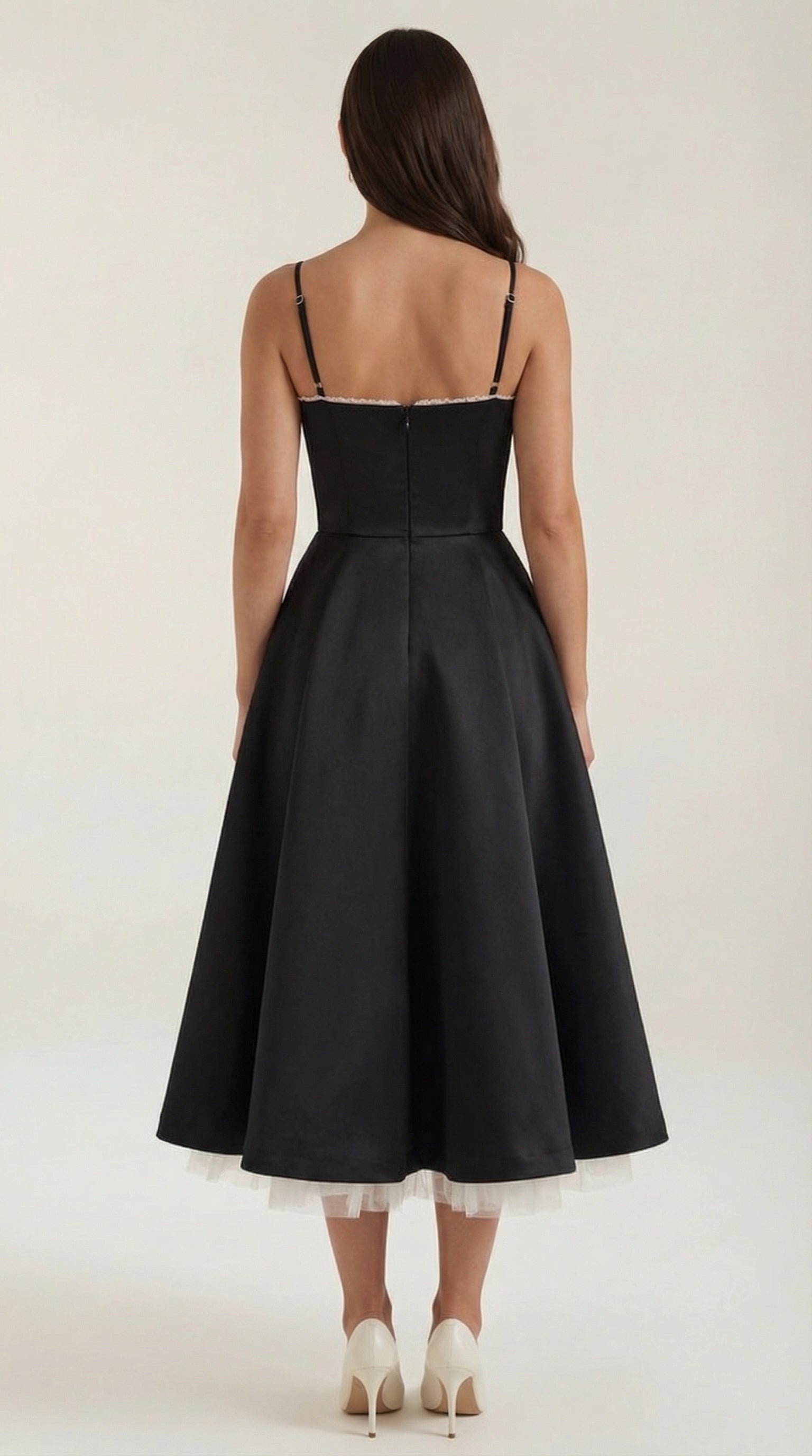 Isolde Women's Sweetheart Tulle Midi Dress with Pockets
