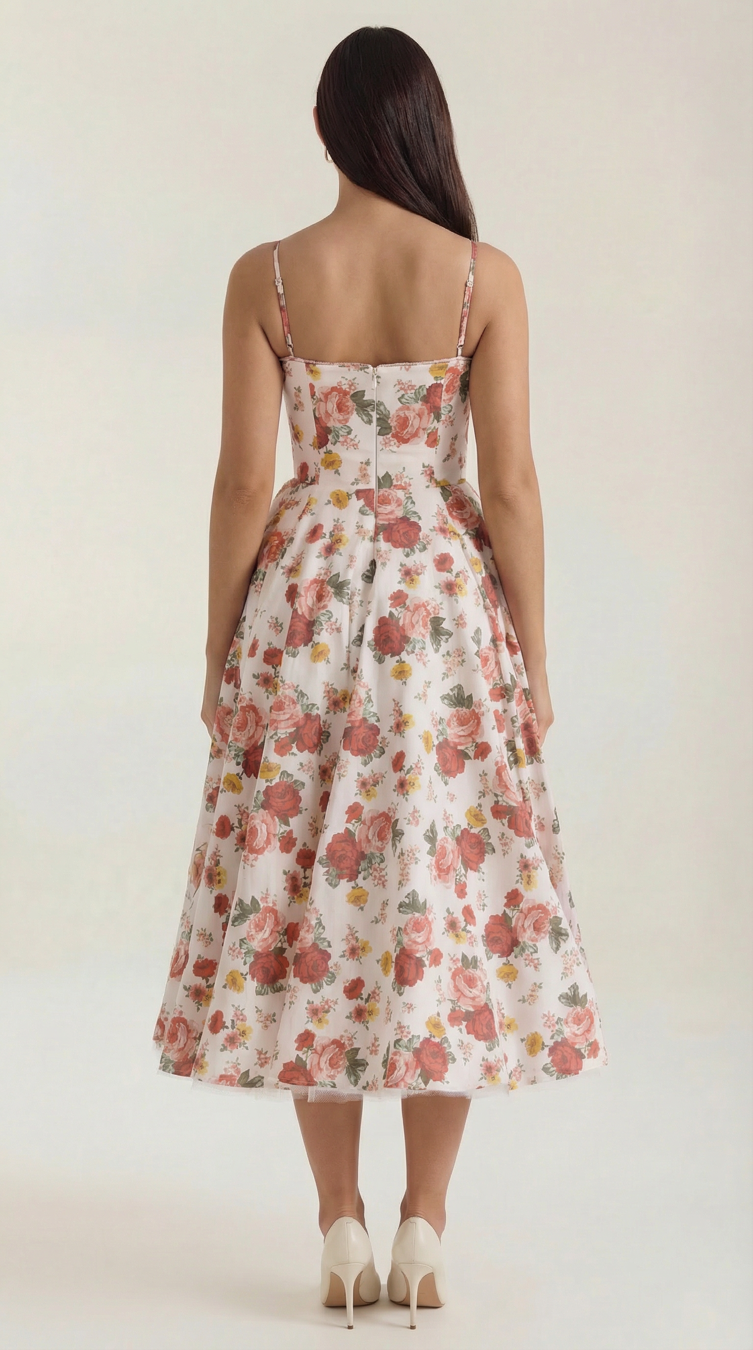Isolde Women's Sweetheart Tulle Midi Dress with Pockets