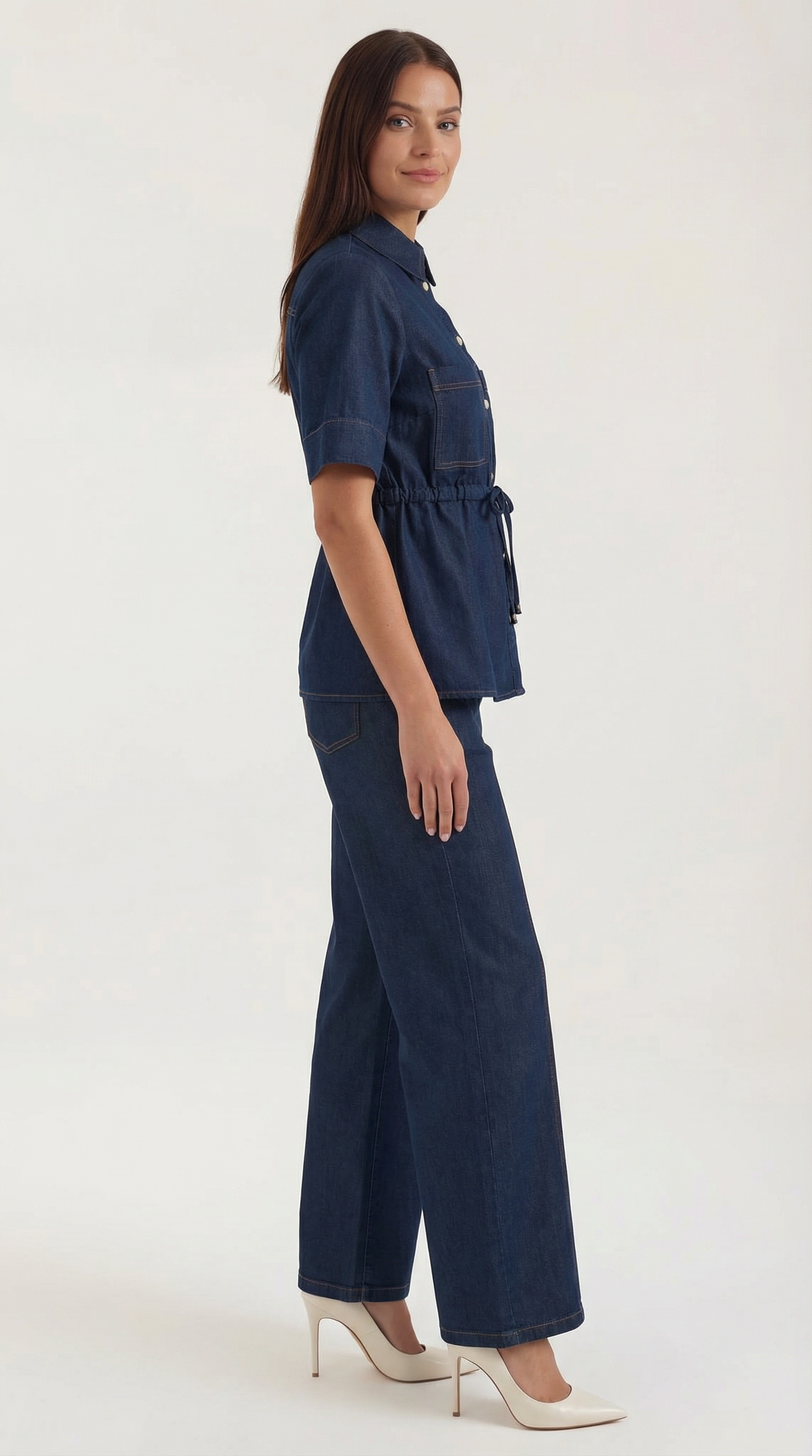 Jade Women's High Rise Wide-Leg Denim Trousers