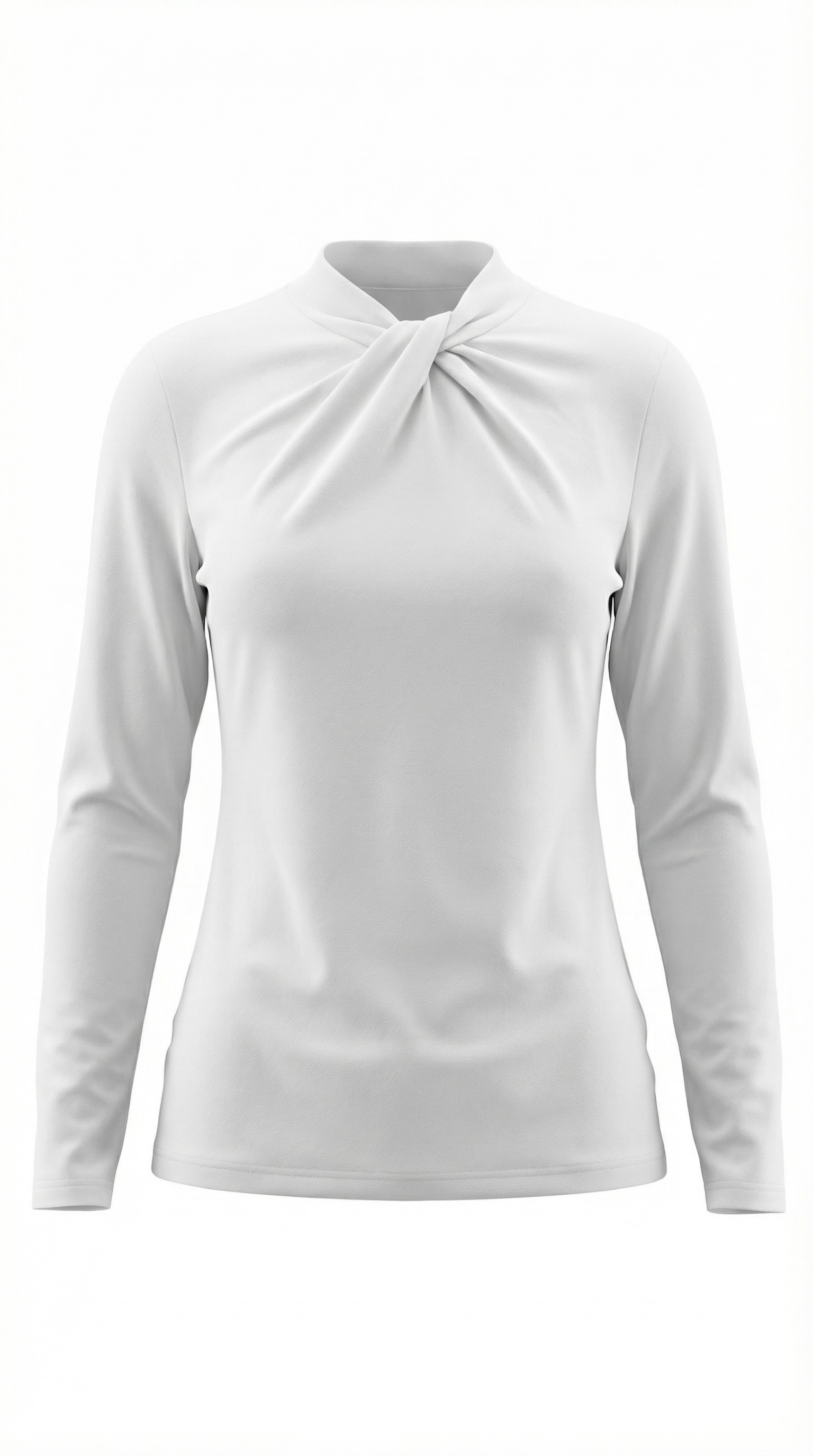 Jamie Women's Long Sleeve Knotted Mock Neck Blouse