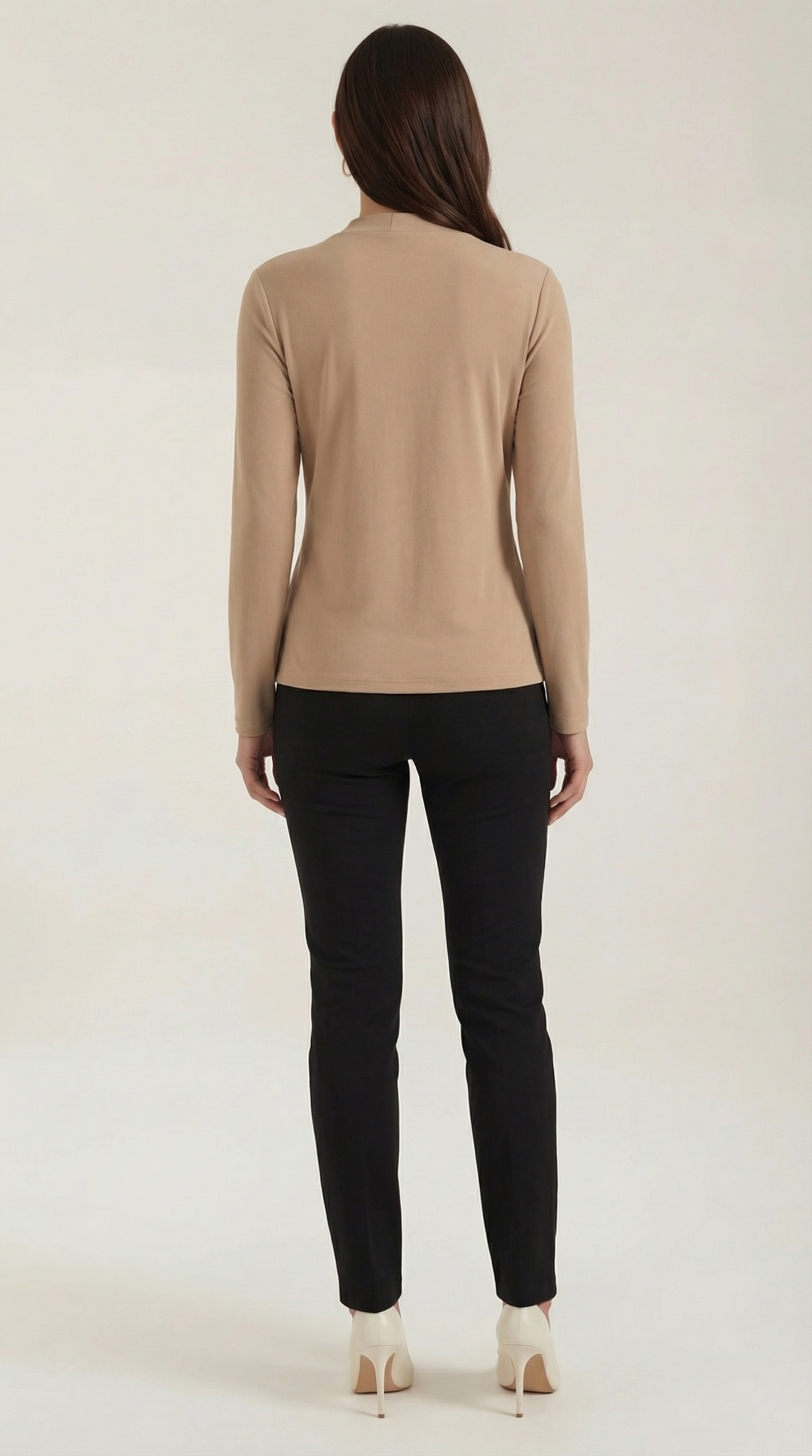 Jamie Women's Long Sleeve Knotted Mock Neck Blouse