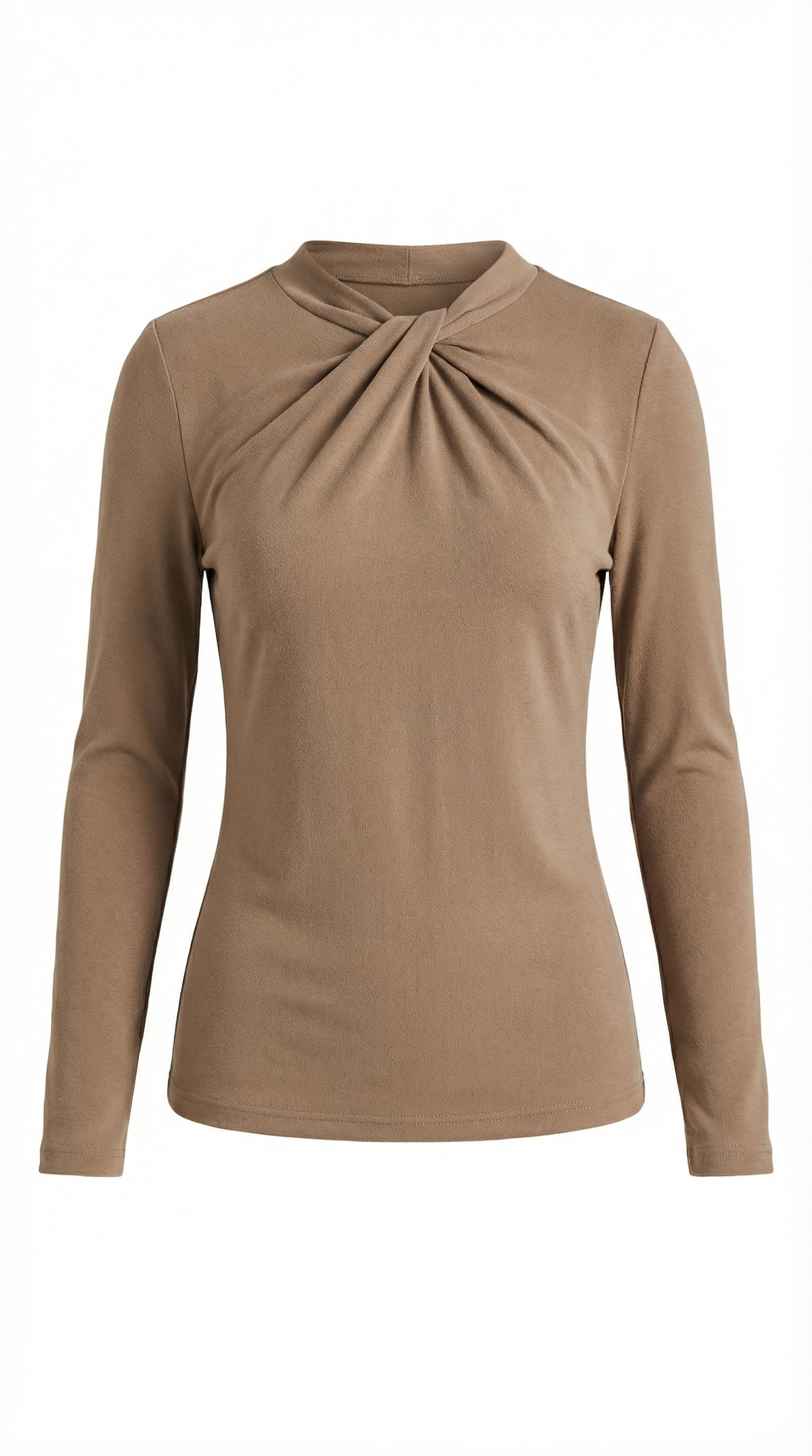 Jamie Women's Long Sleeve Knotted Mock Neck Blouse