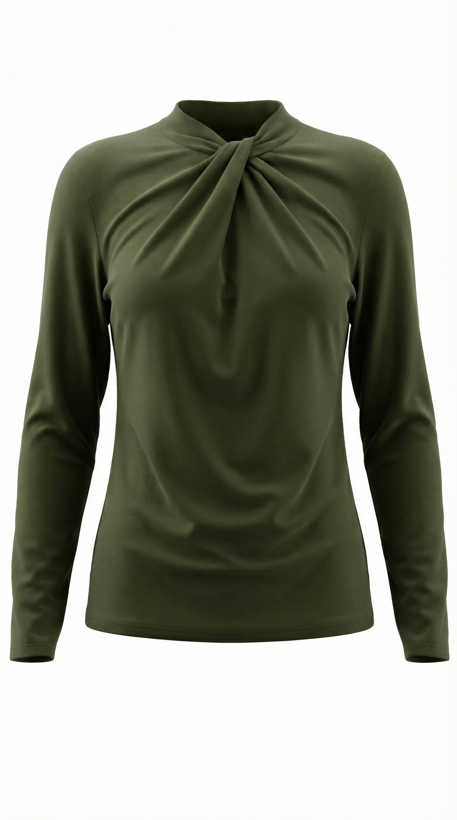 Jamie Women's Long Sleeve Knotted Mock Neck Blouse